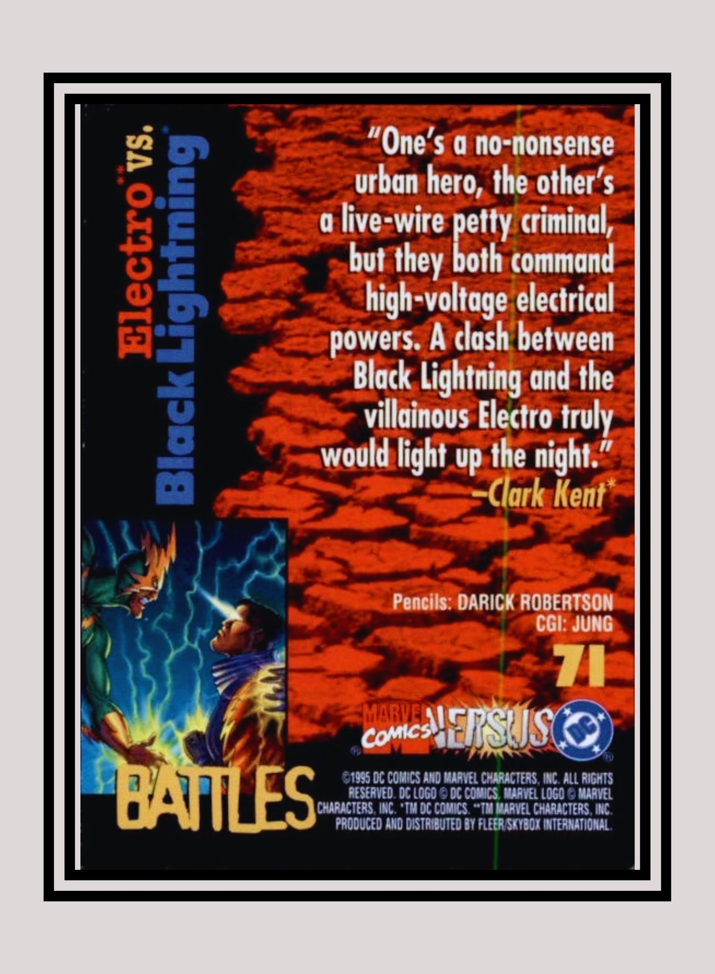 Marvel! 1x Electro vs. Black Lightning - Base (#071 - 1995 Fleer DC vs. Marvel Comics)