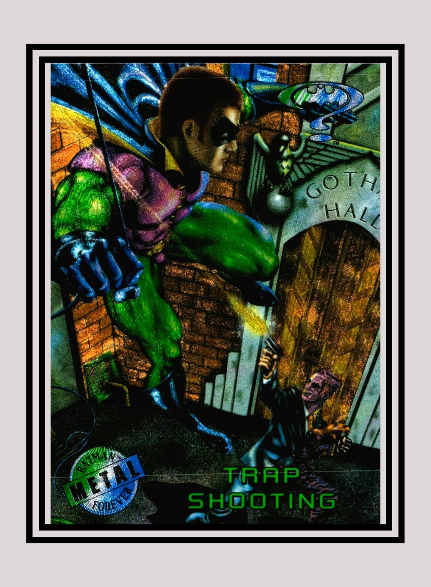 DC! 1x Trap Shooting - Base Metal (#072 - 1995 Fleer Batman Forever Metal)