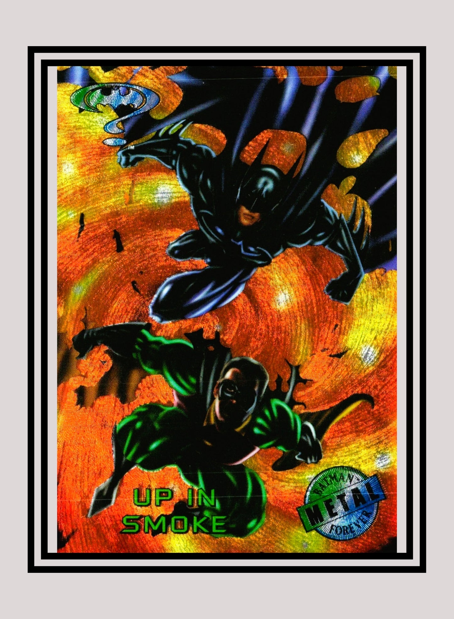 DC! 1x Up In Smoke - Base Metal (#073 - 1995 Fleer Batman Forever Metal)