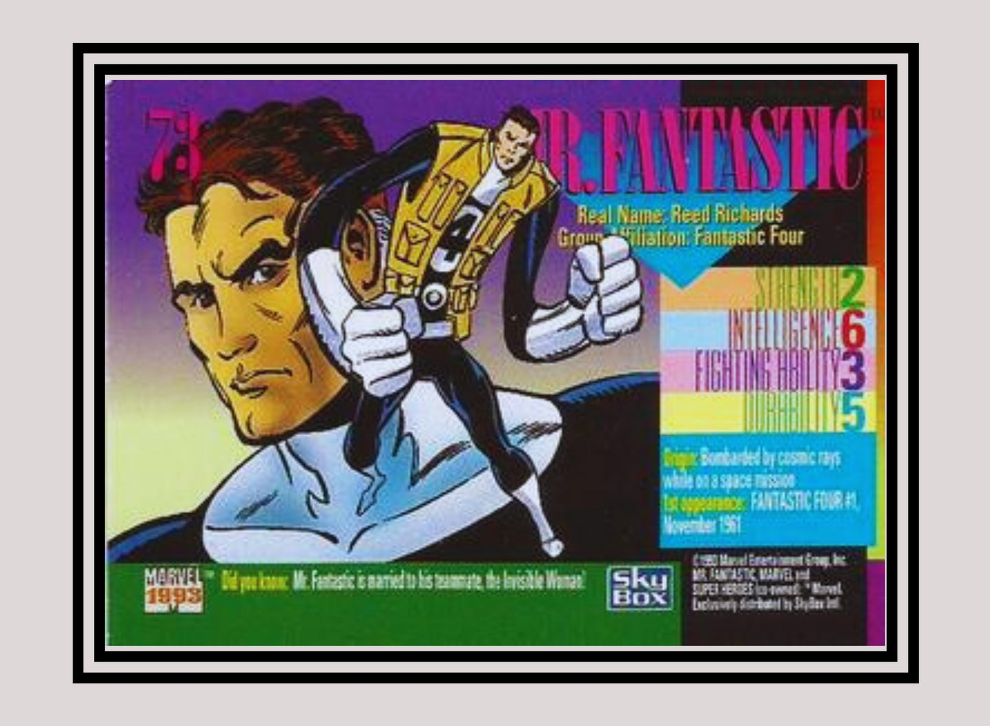 Marvel! 1x Mr. Fantastic - Base (#073 - 1993 Skybox Marvel Universe Series 4)