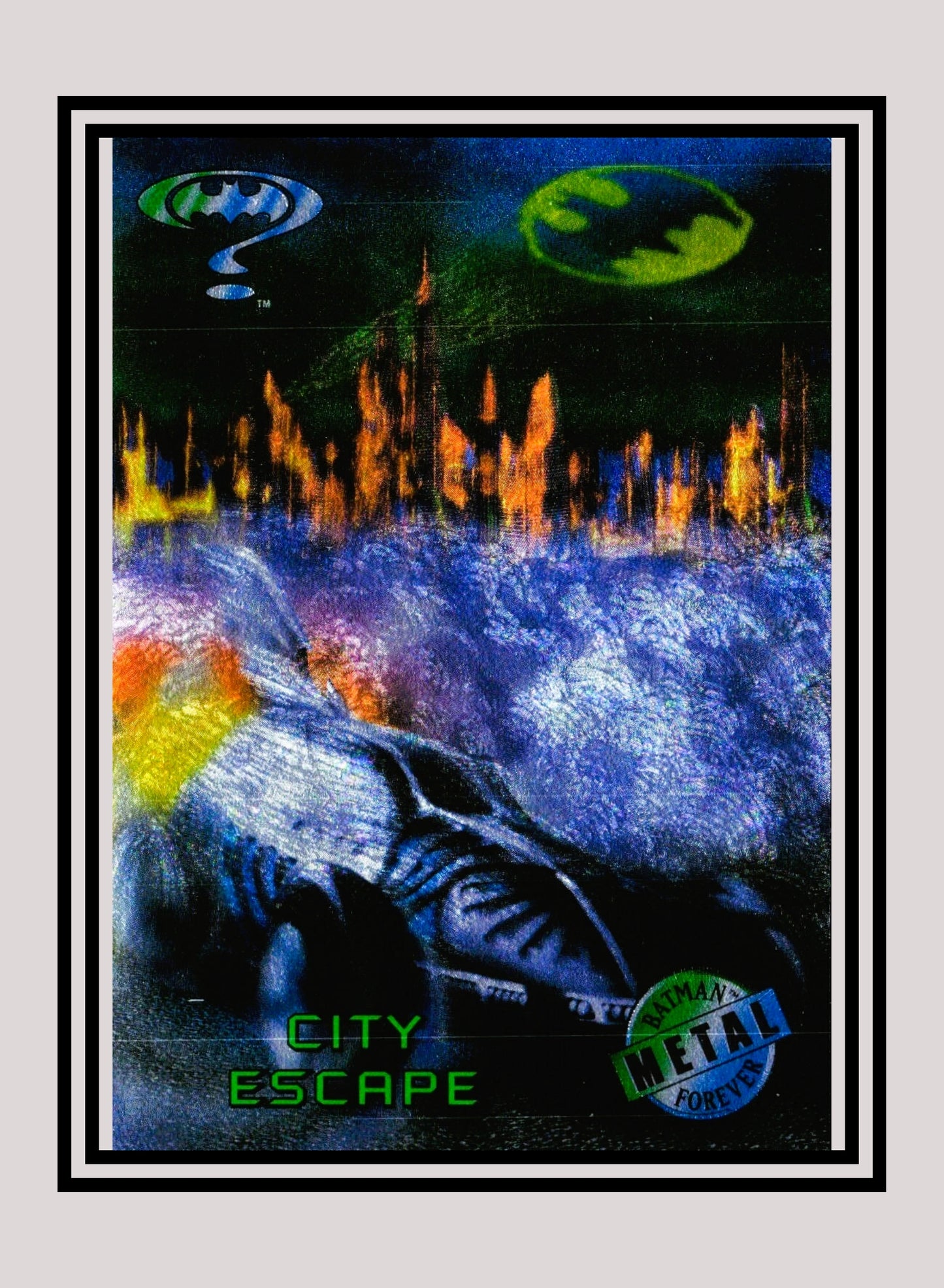 DC! 1x City Escape - Base Metal (#074 - 1995 Fleer Batman Forever Metal)