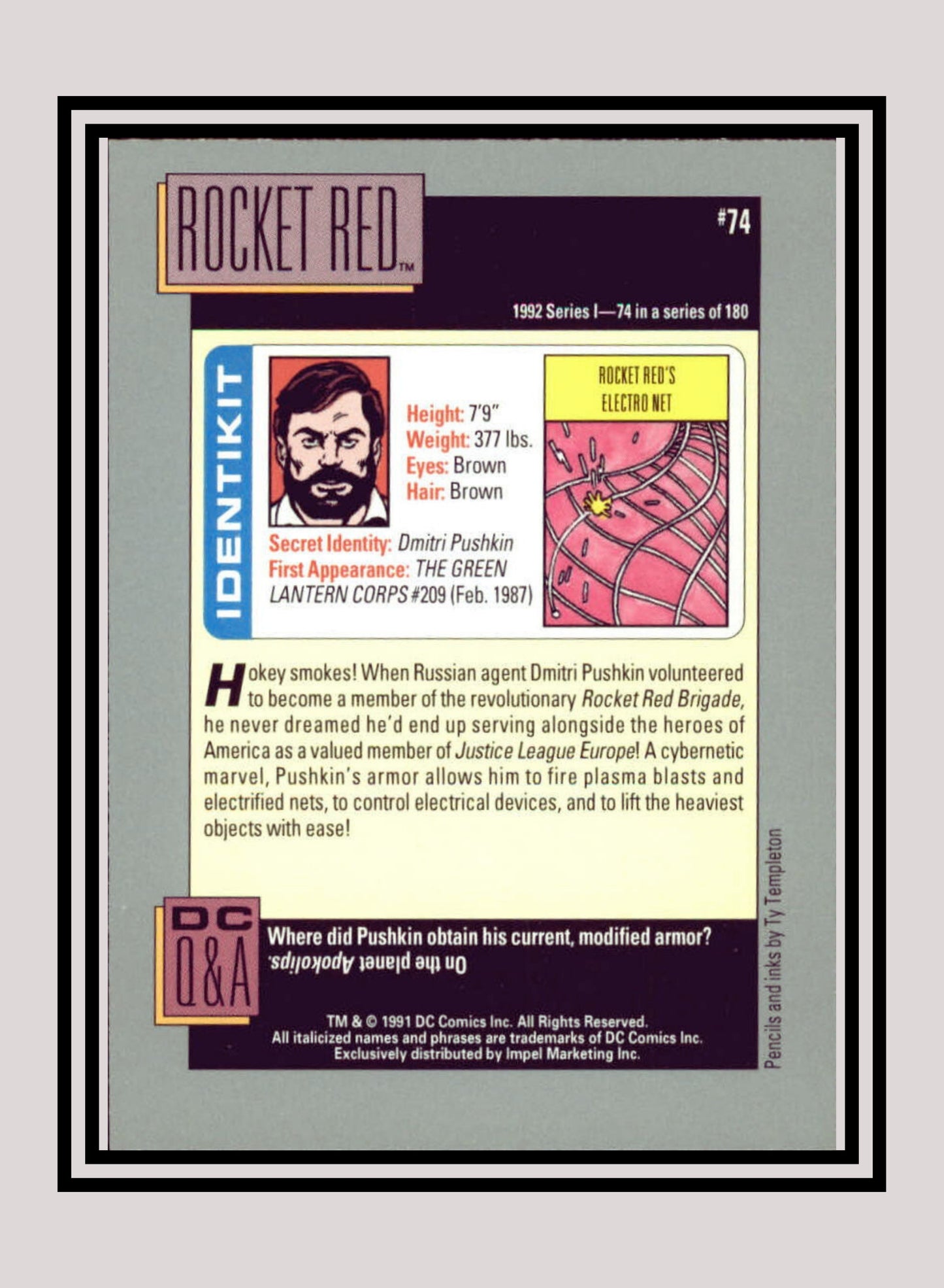 DC! 1x Rocket Red - Base (#074 - 1991 Impel DC Cosmic Cards)