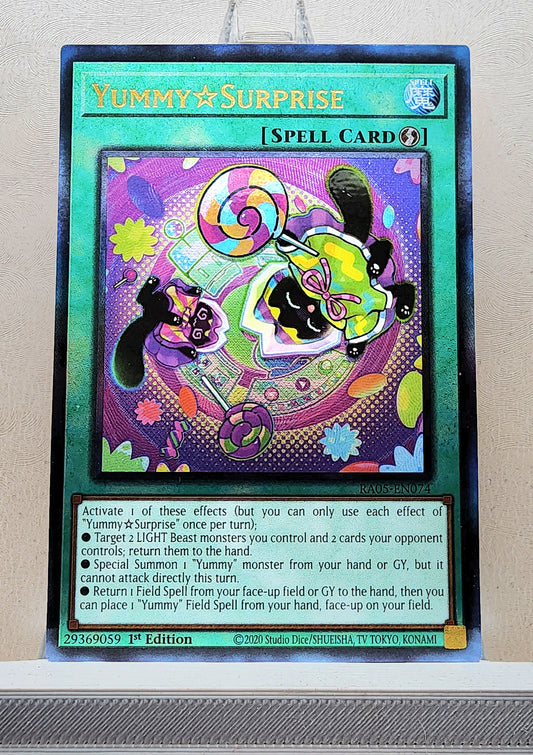 Yugioh! 1x Yummy☆Surprise (RA05 - Prismatic Ultimate Rare) 1st Edition