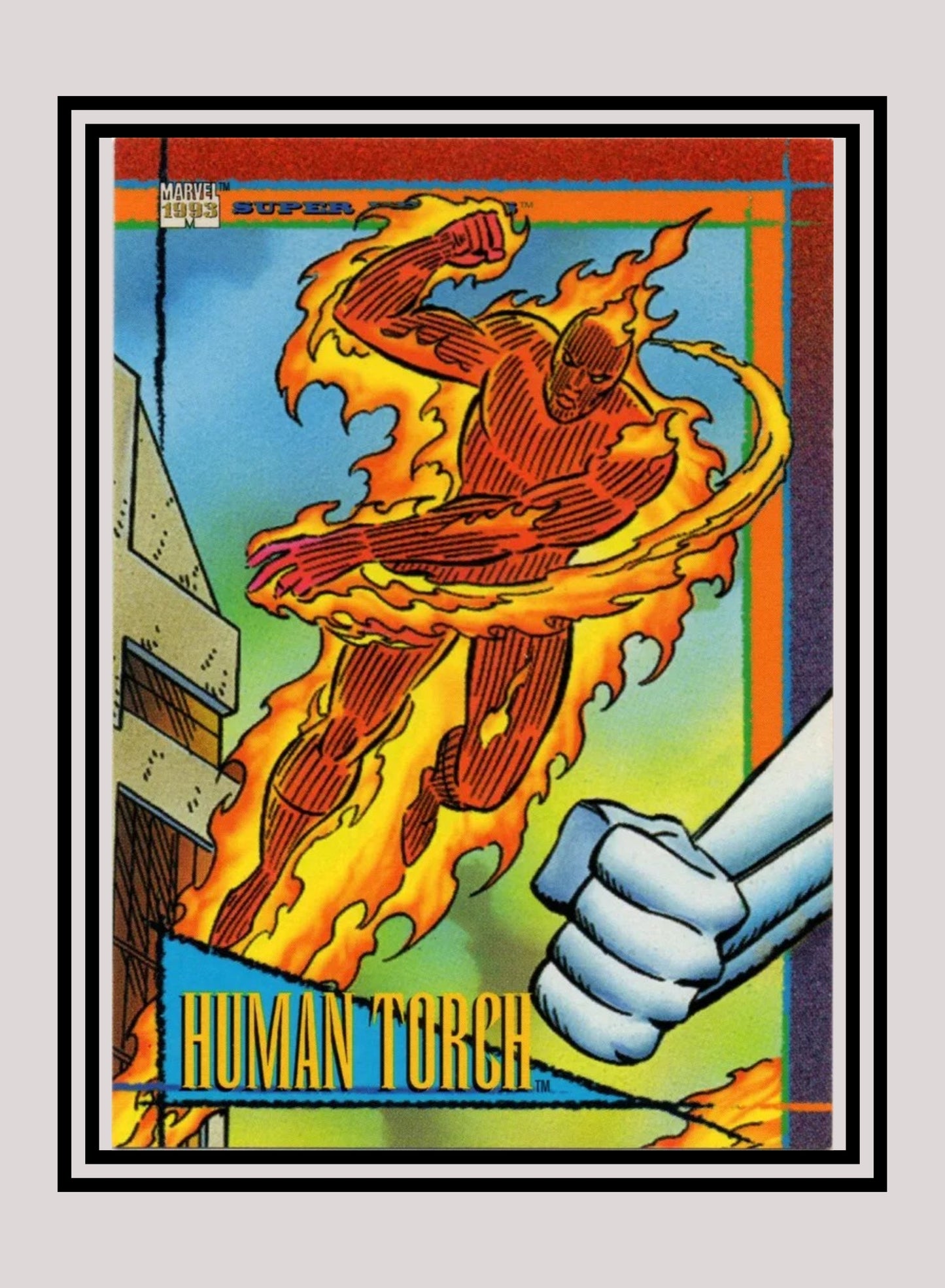 Marvel! 1x Human Torch - Base (#075 - 1993 Skybox Marvel Universe Series 4)