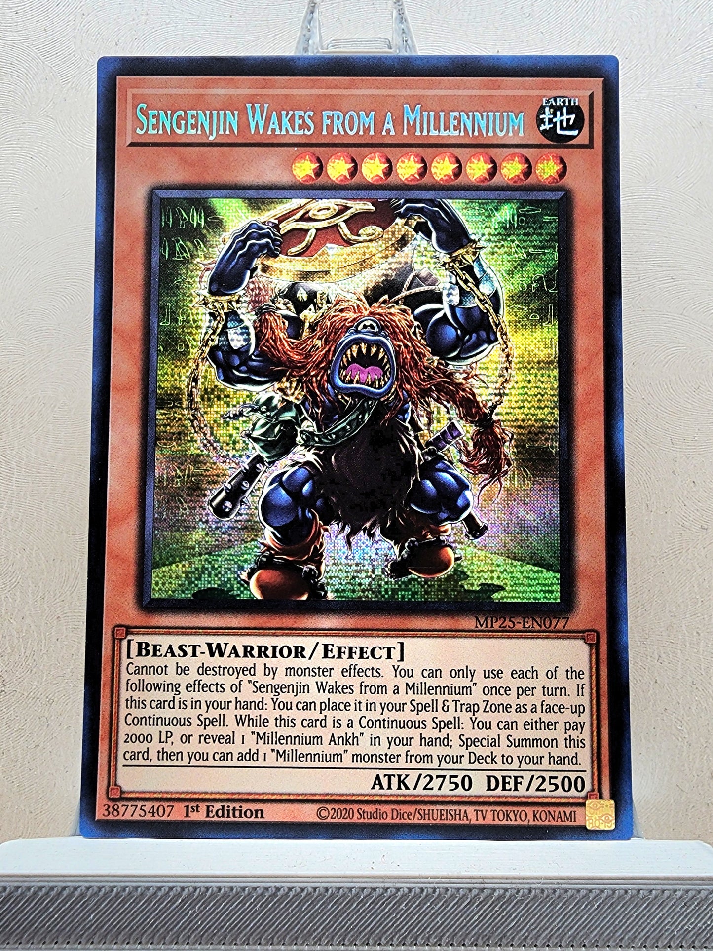Yugioh! 1x Sengenjin Wakes from a Millennium (MP25 - Prismatic Secret Rare) 1st Edition