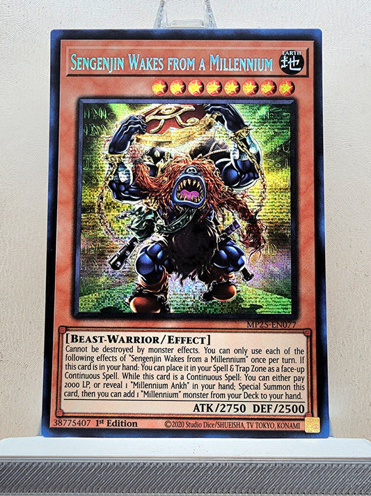Yugioh! 1x Sengenjin Wakes from a Millennium (MP25 - Prismatic Secret Rare) 1st Edition