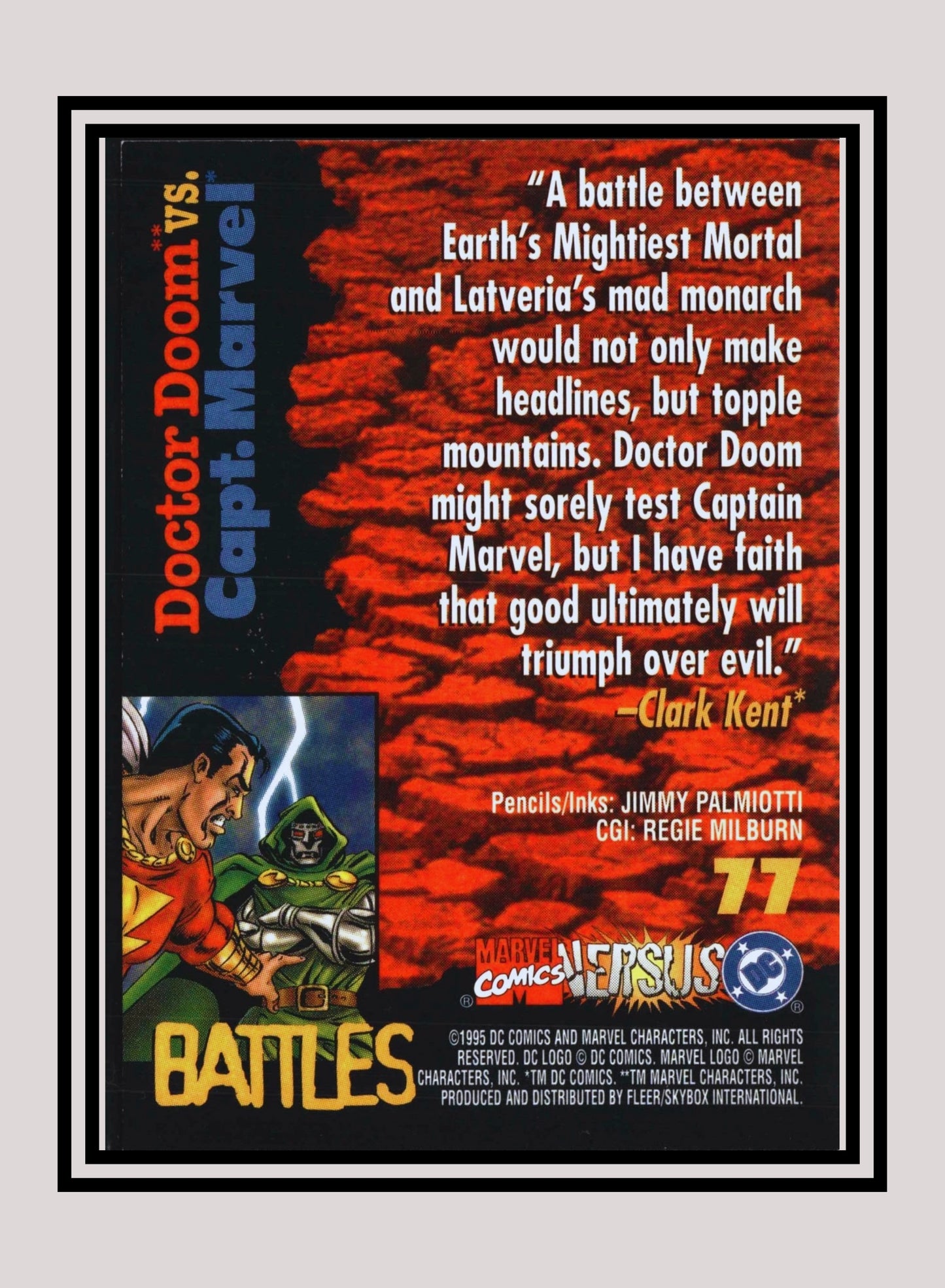 Marvel! 1x Doctor Doom vs. Capt. Marvel - Base (#077 - 1995 Fleer DC vs. Marvel Comics)