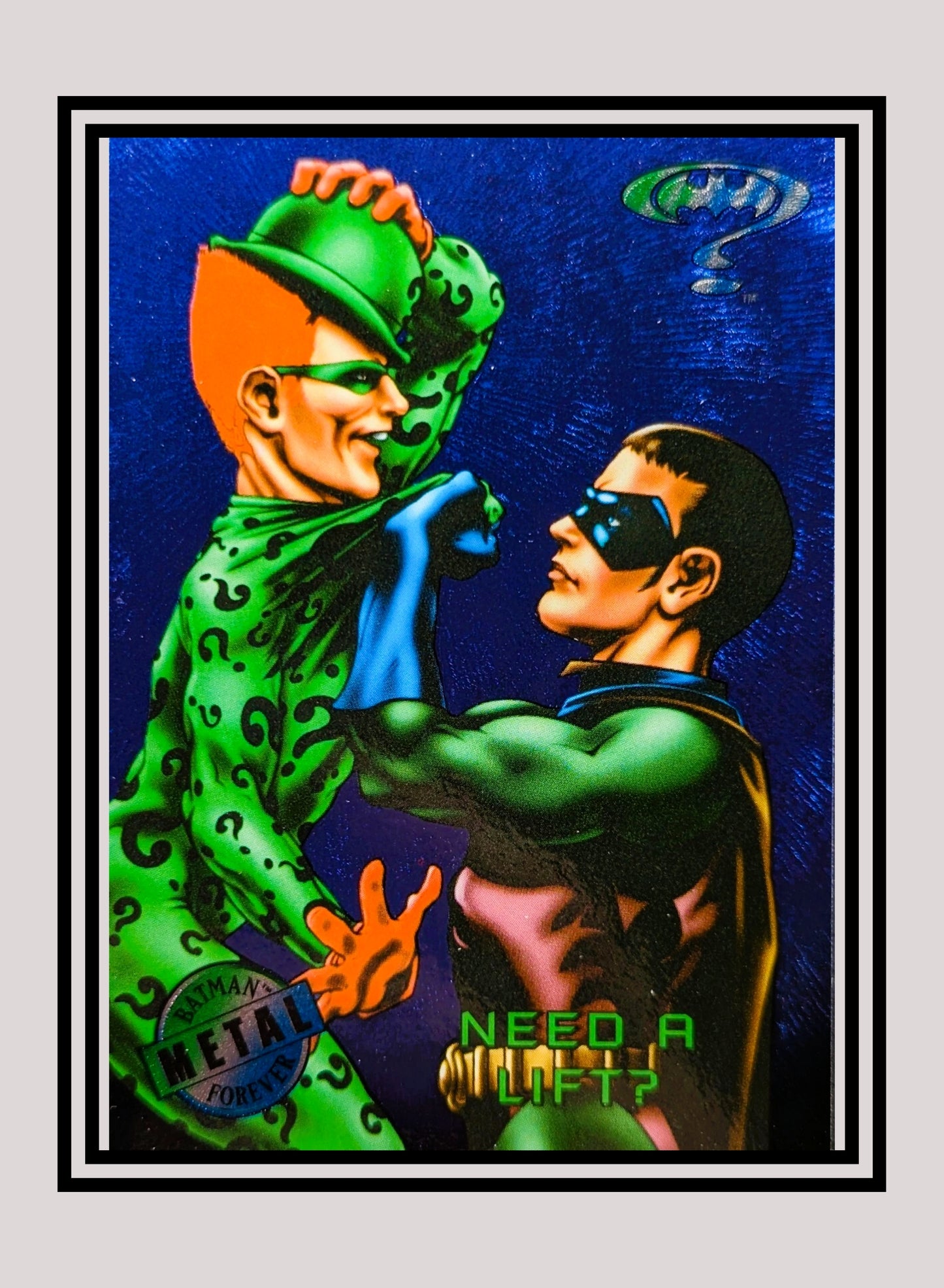 DC! 1x Need a Lift? - Base Metal (#079 - 1995 Fleer Batman Forever Metal)