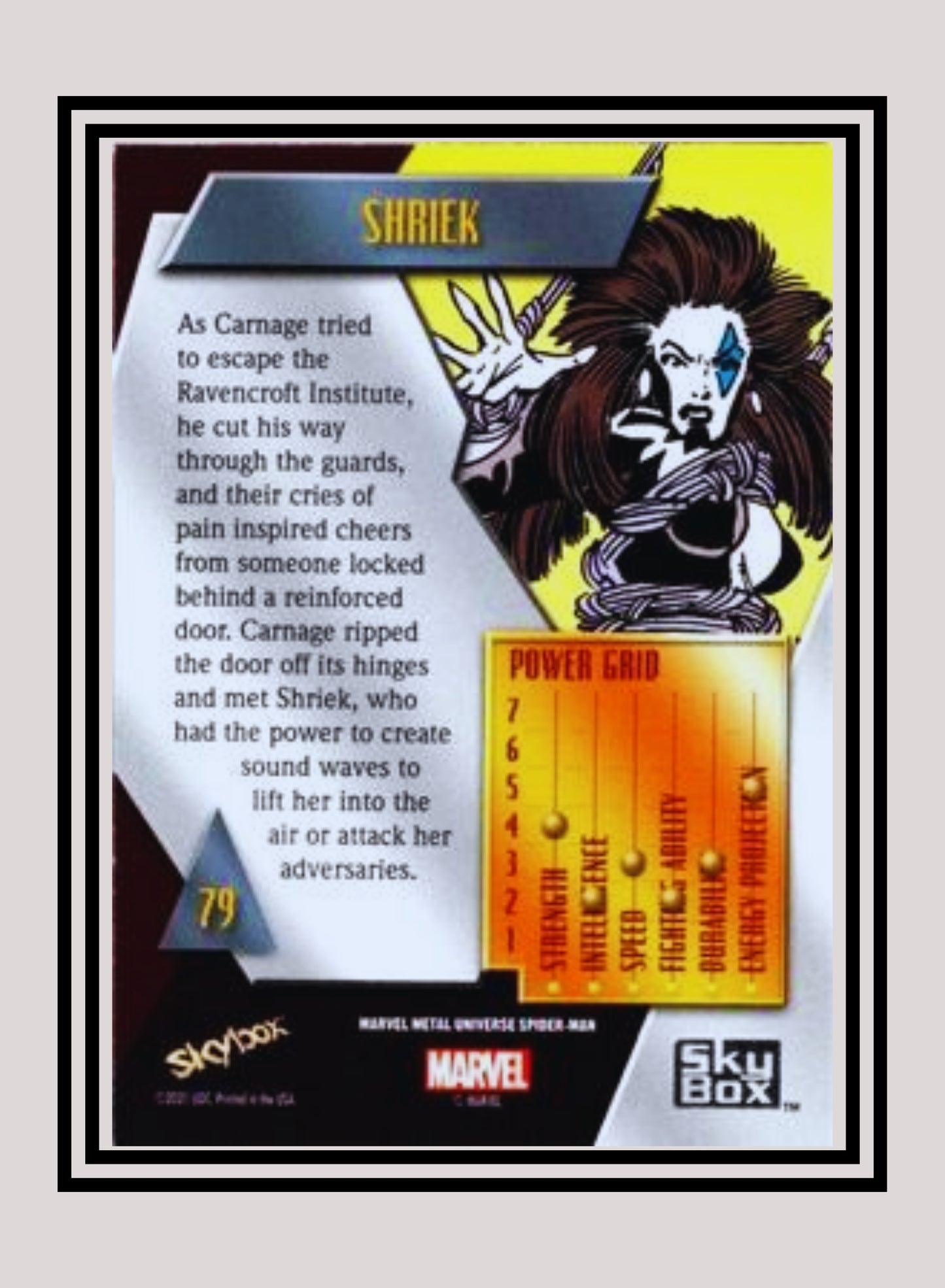 Marvel! 1x Shriek - Base Low Series (#079 - 2021 Upper Deck Spiderman Metal Universe)