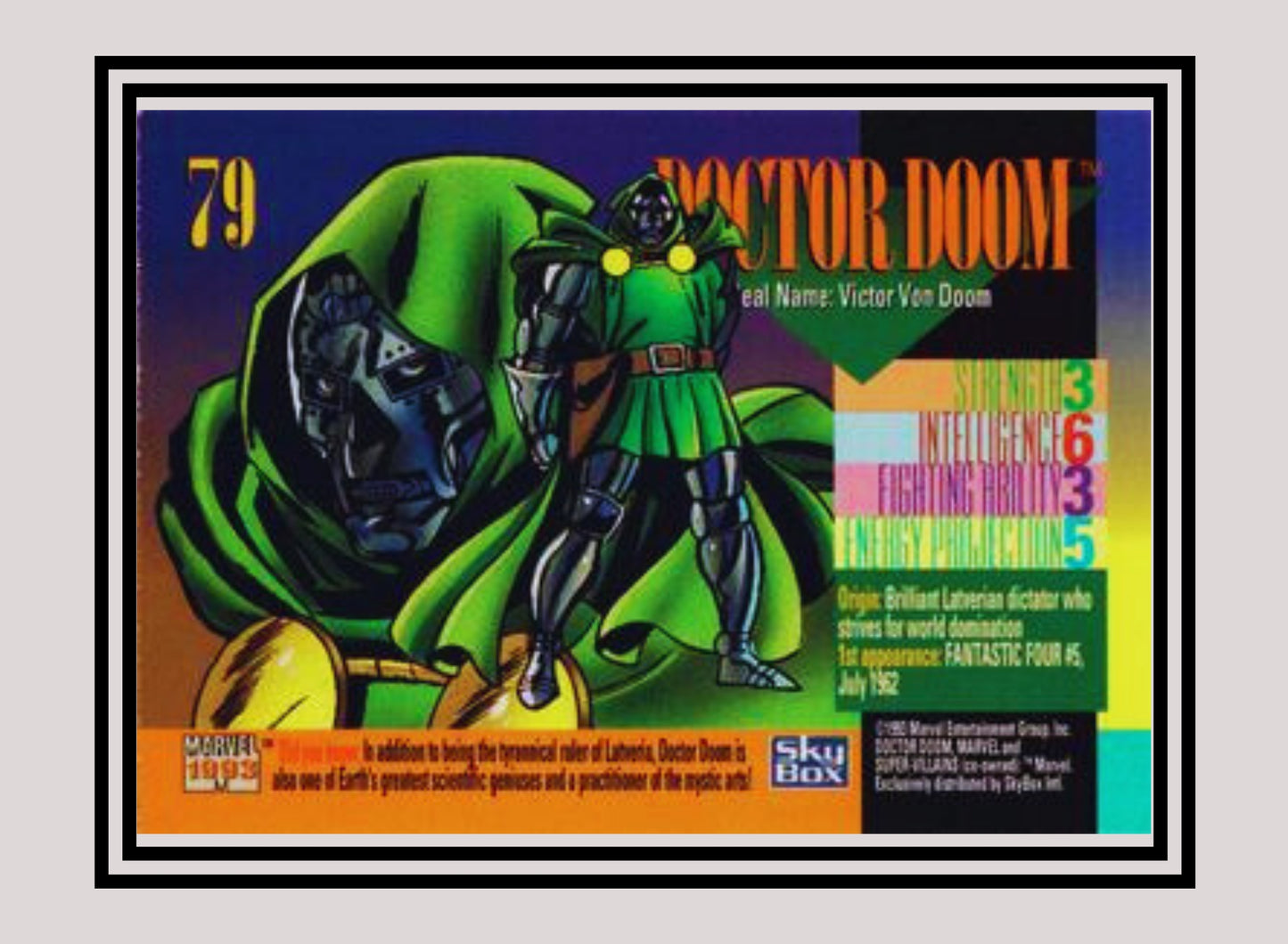 Marvel! 1x Dr. Doom - Base (#079 - 1993 Skybox Marvel Universe Series 4)