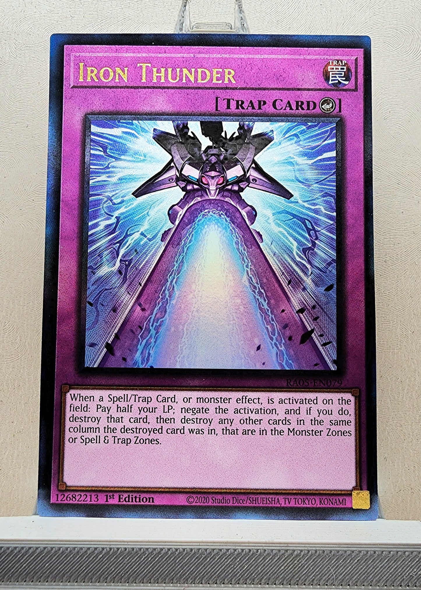 Yugioh! 1x Iron Thunder (RA05 - Prismatic Ultimate Rare) 1st Edition