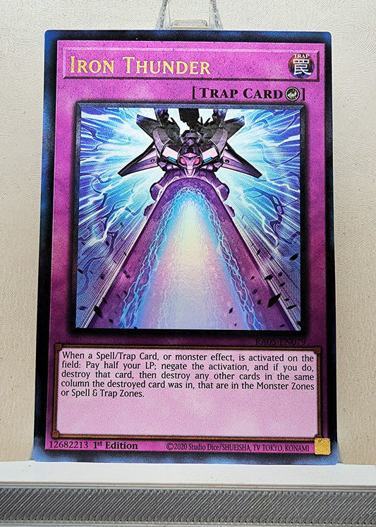 Yugioh! 1x Iron Thunder (RA05 - Prismatic Ultimate Rare) 1st Edition