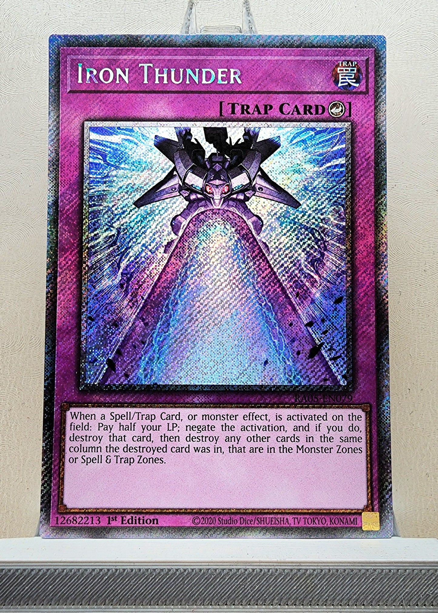 Yugioh! 1x Iron Thunder (RA05 - Platinum Secret Rare) 1st Edition