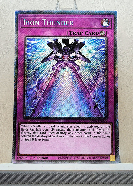 Yugioh! 1x Iron Thunder (RA05 - Platinum Secret Rare) 1st Edition
