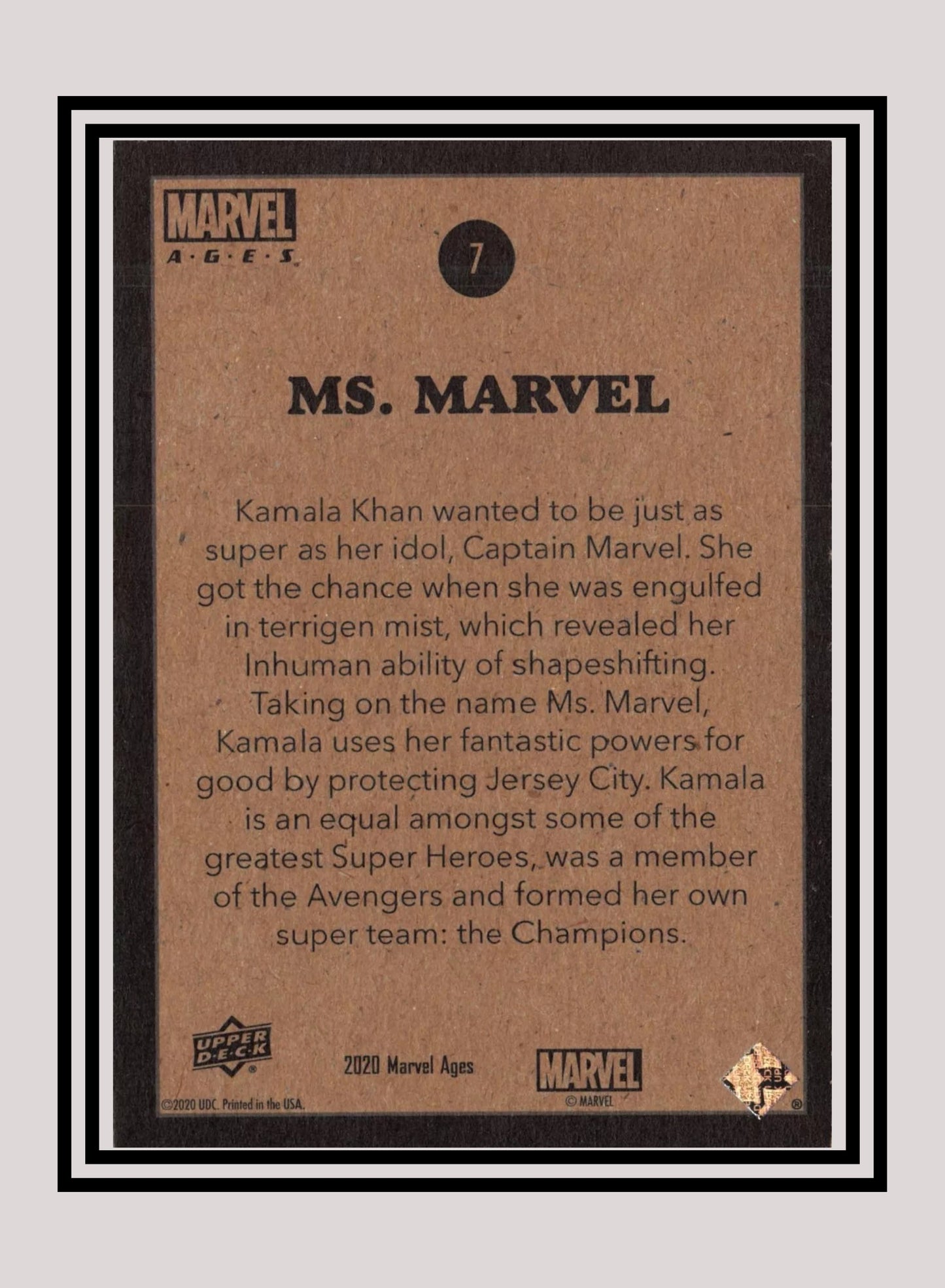 Marvel! 1x Ms. Marvel - Base (#007 - 2020 Upper Deck Marvel Ages)