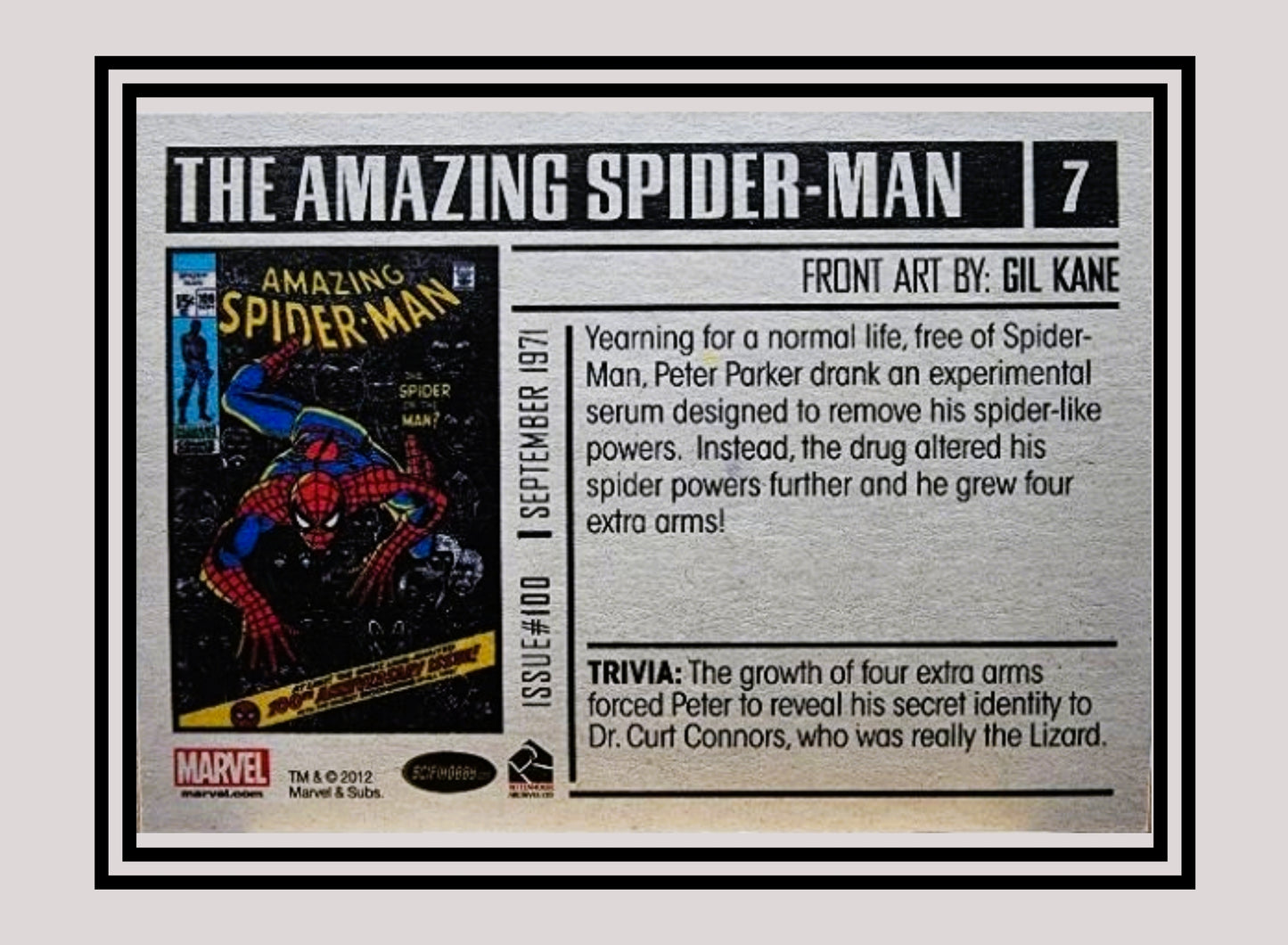 Marvel! 1x The Amazing Spider-Man #100 - Base (#07 - 2012 Rittenhouse Marvel Bronze Age)