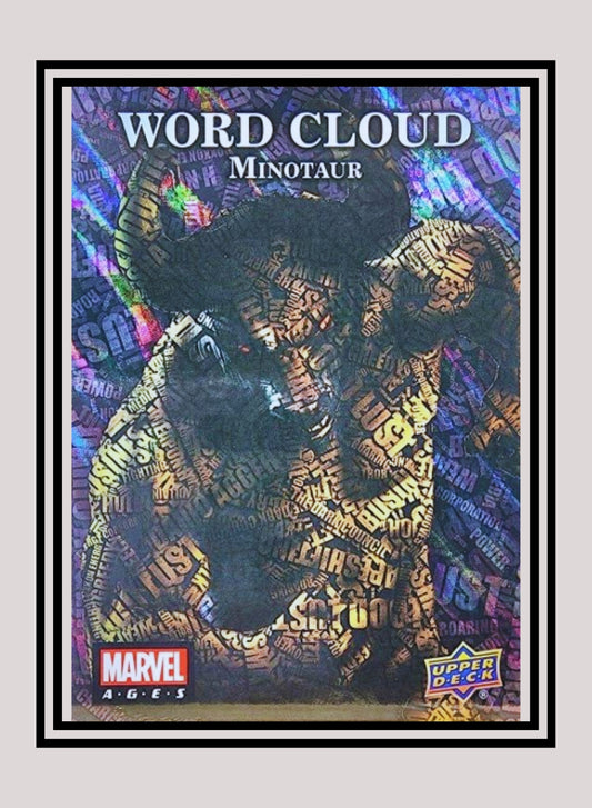 Marvel! 1x Minotaur - Prism Refractor Word Cloud (WC-25 - 2020 Upper Deck Marvel Ages)