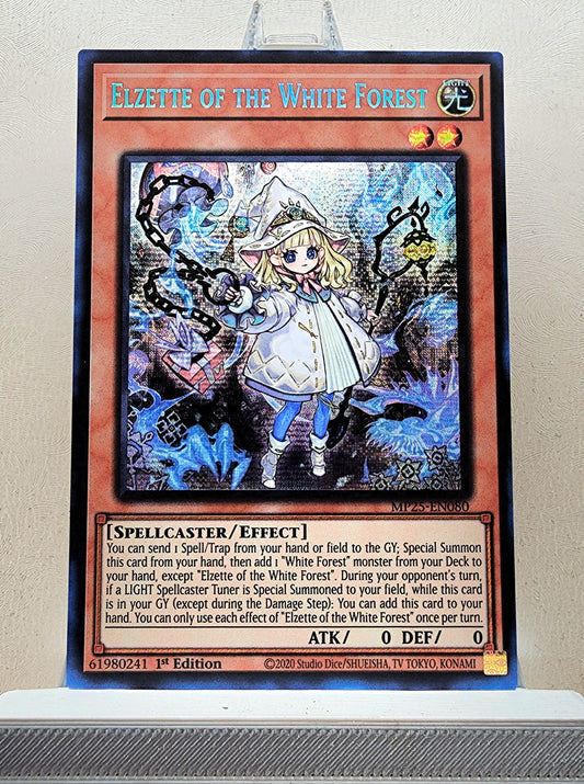 Yugioh! 1x Elzette of the White Forest (MP25 - Prismatic Secret Rare) 1st Edition