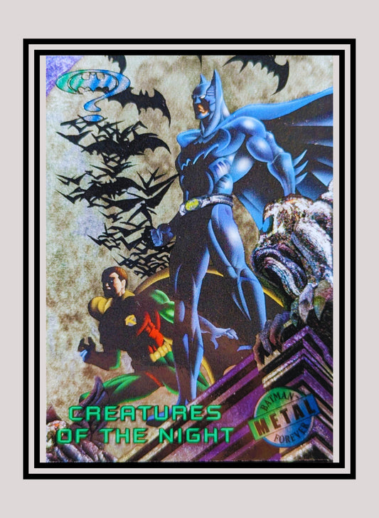 DC! 1x Creatures of the Night - Base Metal (#081 - 1995 Fleer Batman Forever Metal)