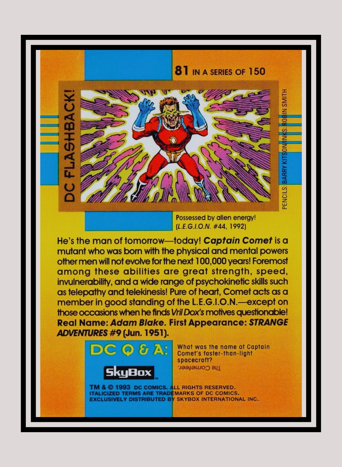 DC! 1x Captain Comet - Base (#081 - 1993 Skybox DC Cosmic Teams)