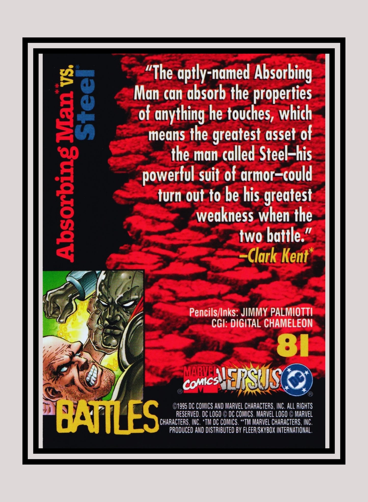 Marvel! 1x Absorbing Man vs. Steel - Base (#081 - 1995 Fleer DC vs. Marvel Comics)