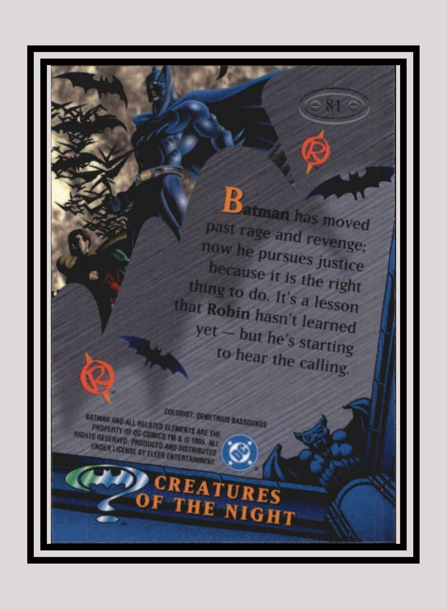 DC! 1x Creatures of the Night - Base Metal (#081 - 1995 Fleer Batman Forever Metal)
