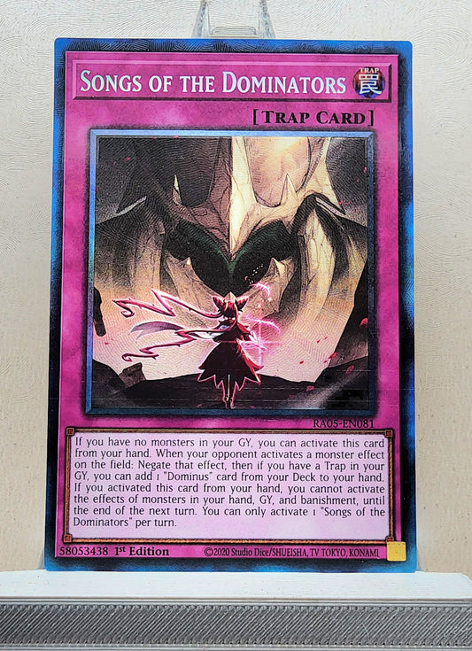 Yugioh! 1x Songs of the Dominators (RA05 - Prismatic Collectors Rare) 1st Edition