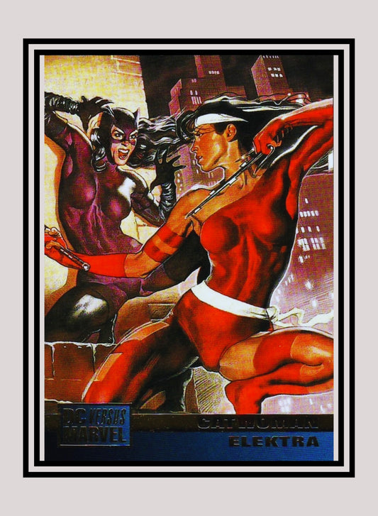 Marvel! 1x Catwoman / Elektra - Base (#082 - 1995 Fleer DC vs. Marvel Comics)