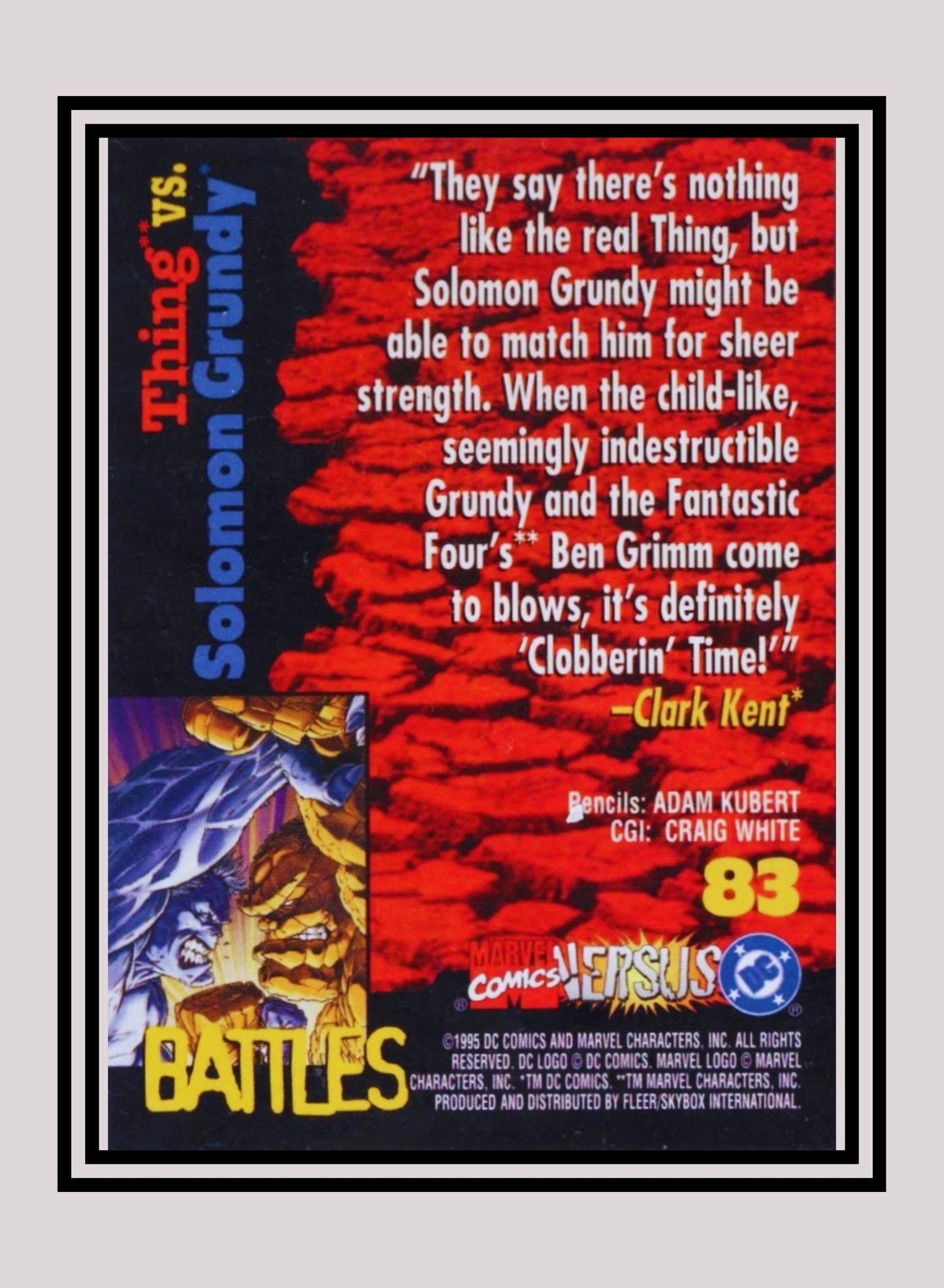 Marvel! 1x Thing vs. Solomon Grundy - Base (#083 - 1995 Fleer DC vs. Marvel Comics)