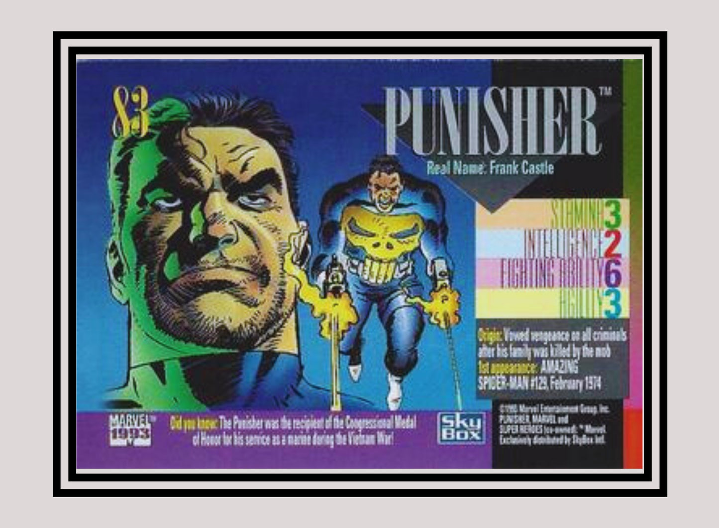 Marvel! 1x Punisher - Base (#083 - 1993 Skybox Marvel Universe Series 4)