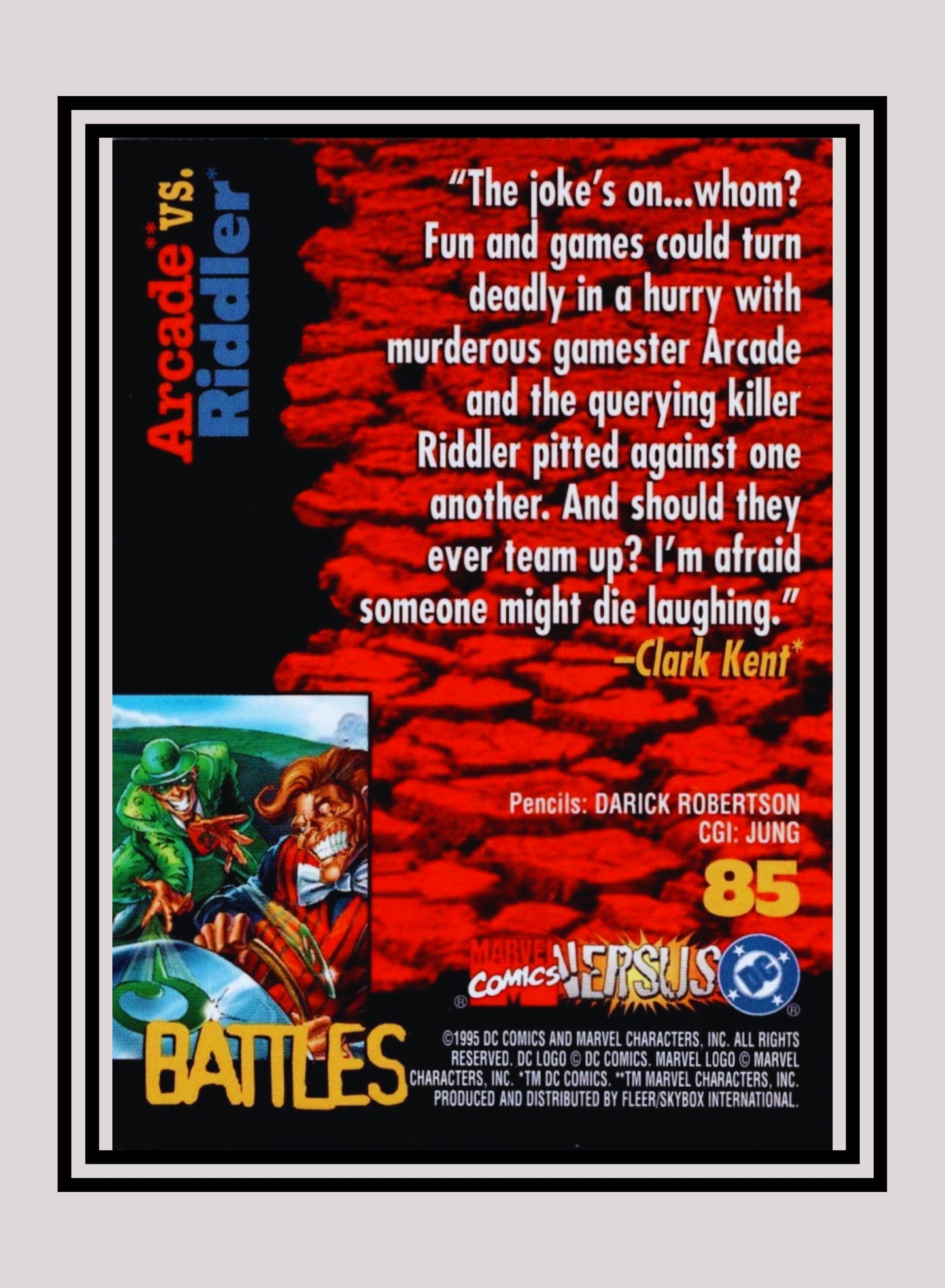 Marvel! 1x Arcade vs. Riddler - Base (#085 - 1995 Fleer DC vs. Marvel Comics)