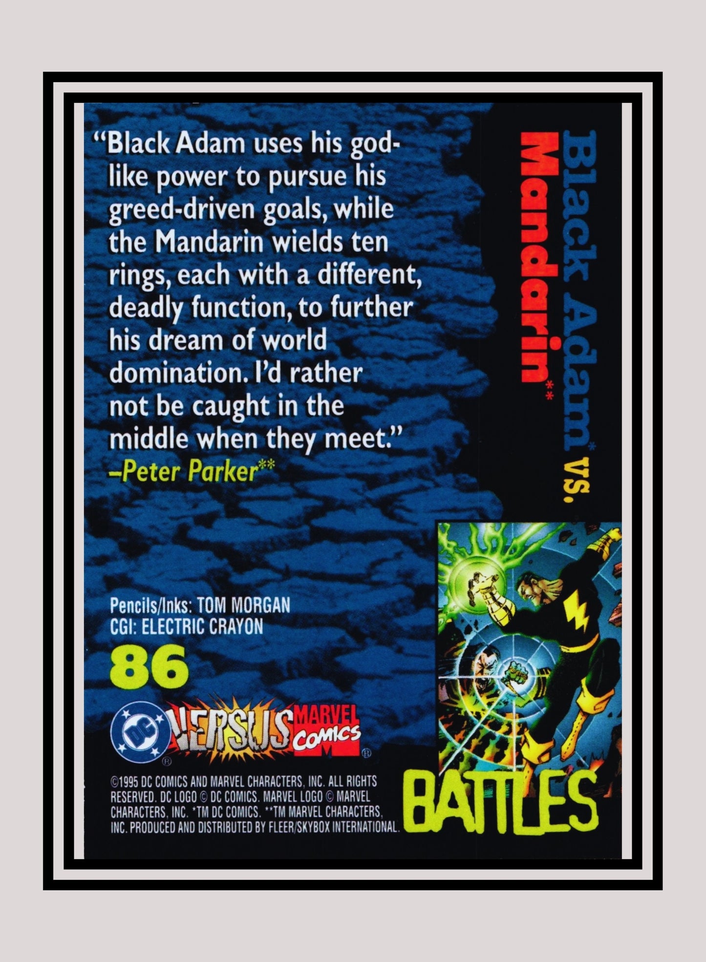 Marvel! 1x Black Adam vs. Mandarin - Base (#086 - 1995 Fleer DC vs. Marvel Comics)