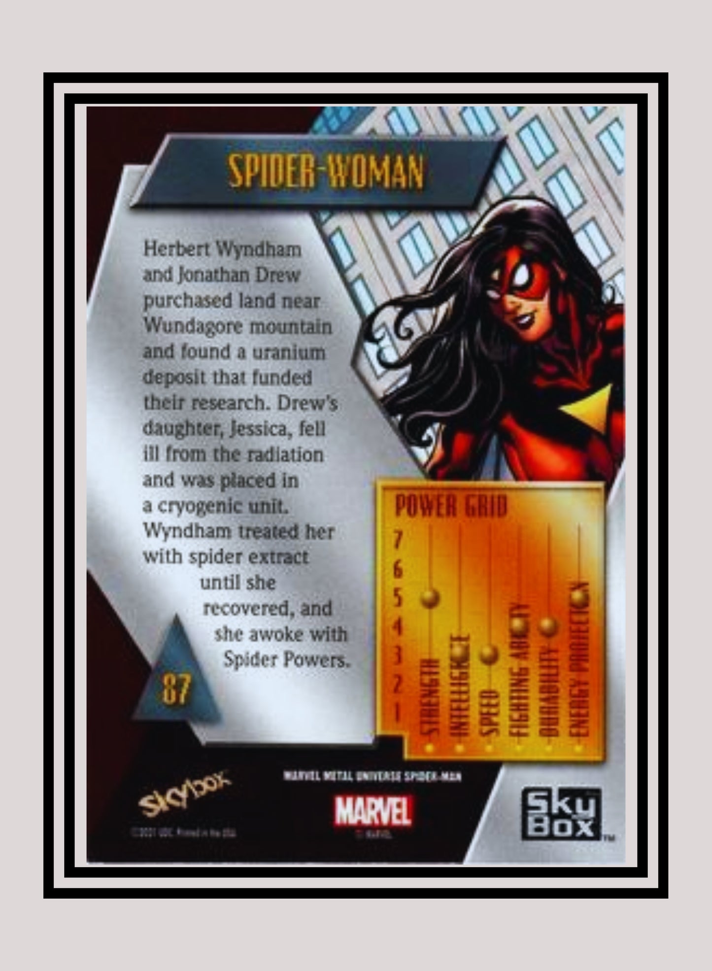 Marvel! 1x Spiderwoman - Base Low Series (#087 - 2021 Upper Deck Spiderman Metal Universe)