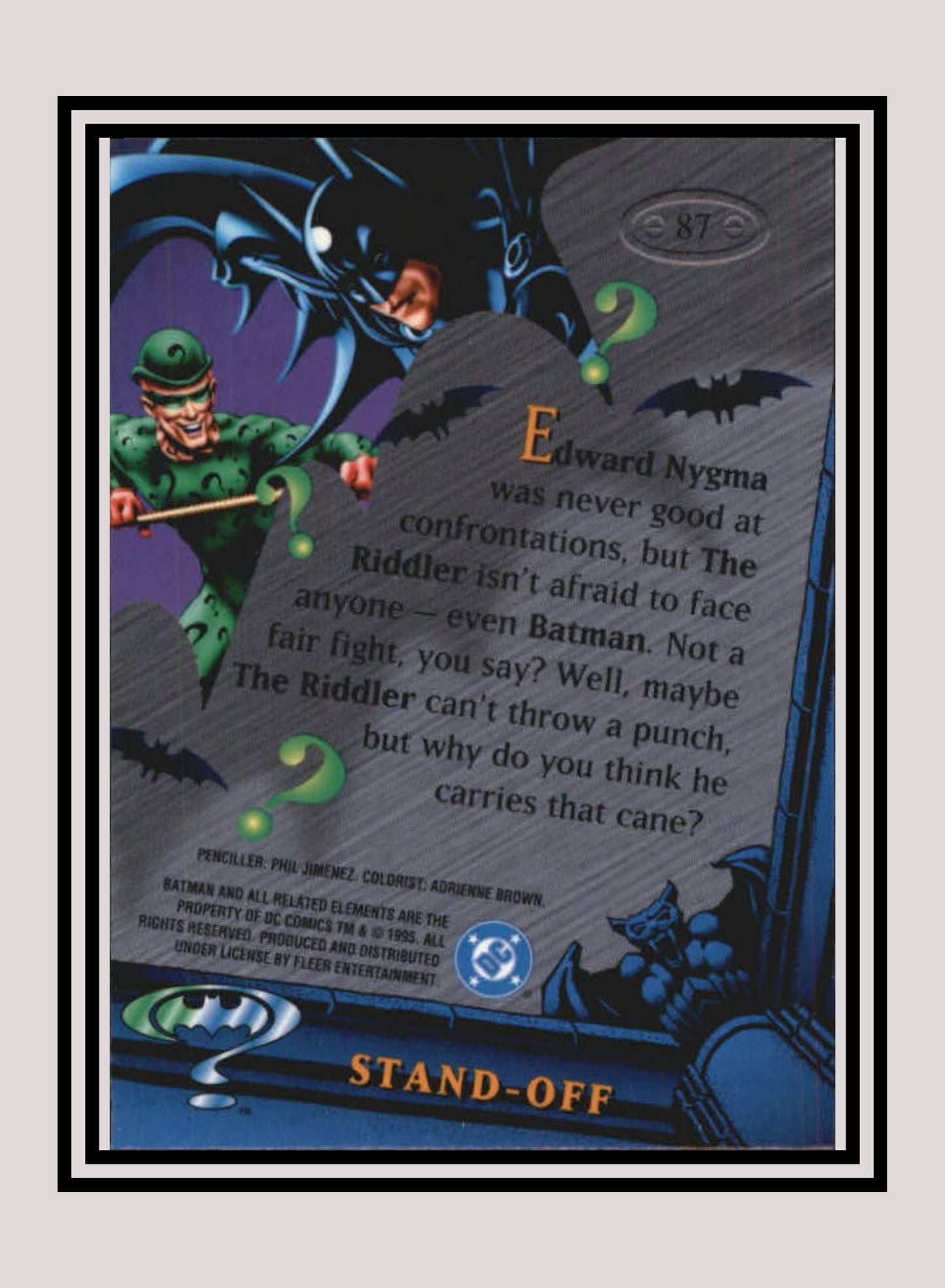 DC! 1x Stand-Off - Base Metal (#087 - 1995 Fleer Batman Forever Metal)