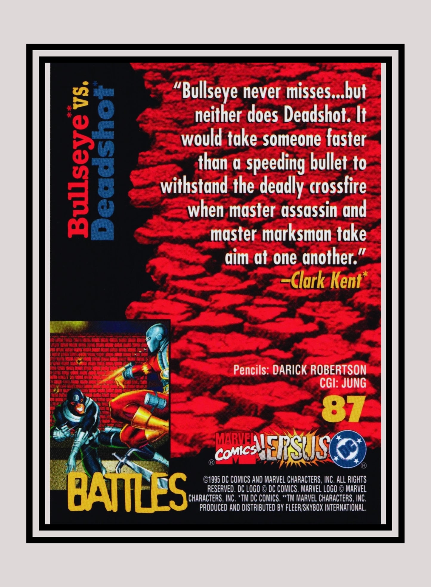 Marvel! 1x Bullseye vs. Deadshot - Base (#087 - 1995 Fleer DC vs. Marvel Comics)