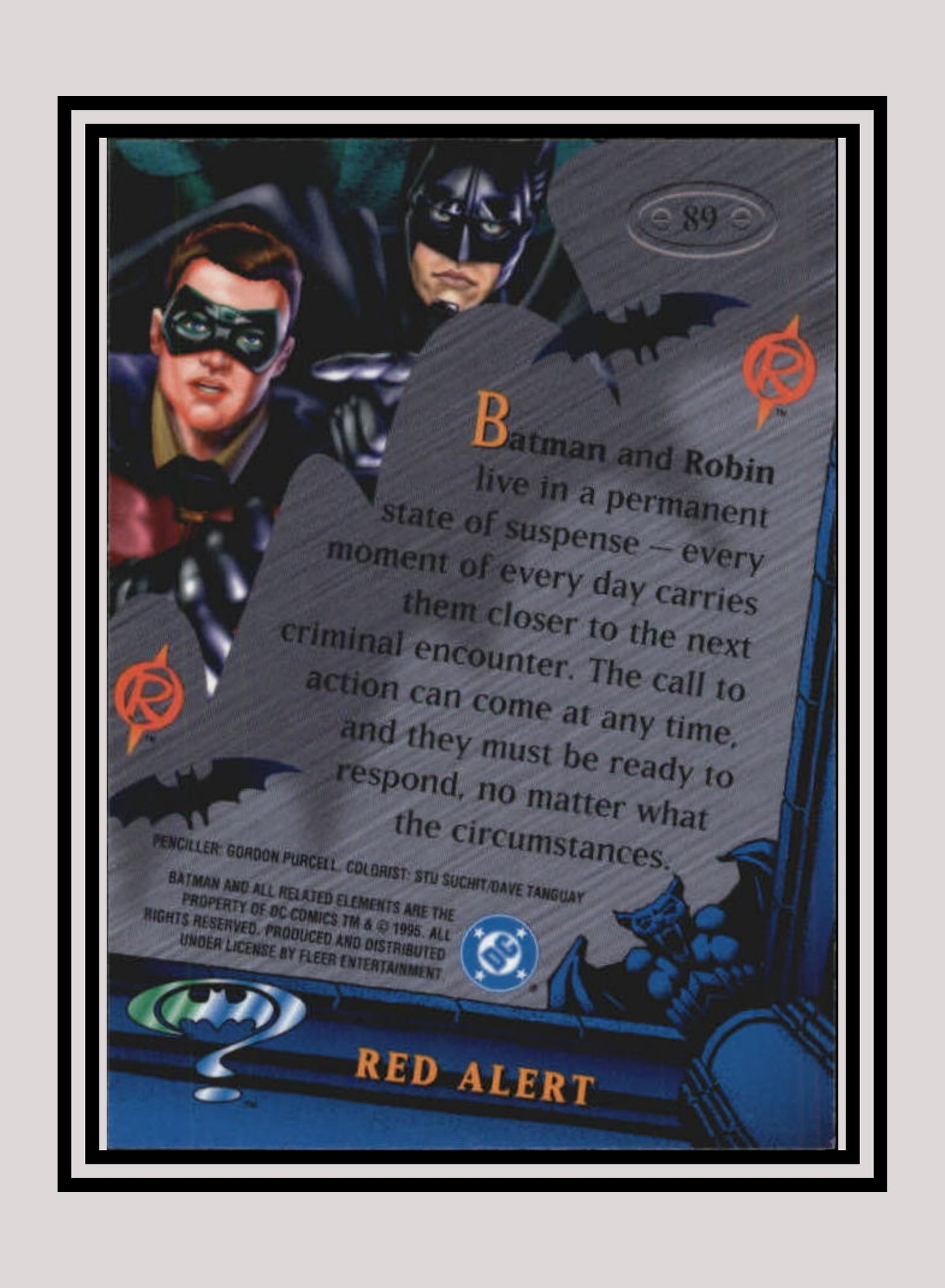DC! 1x Red Alert - Base Metal (#089 - 1995 Fleer Batman Forever Metal)