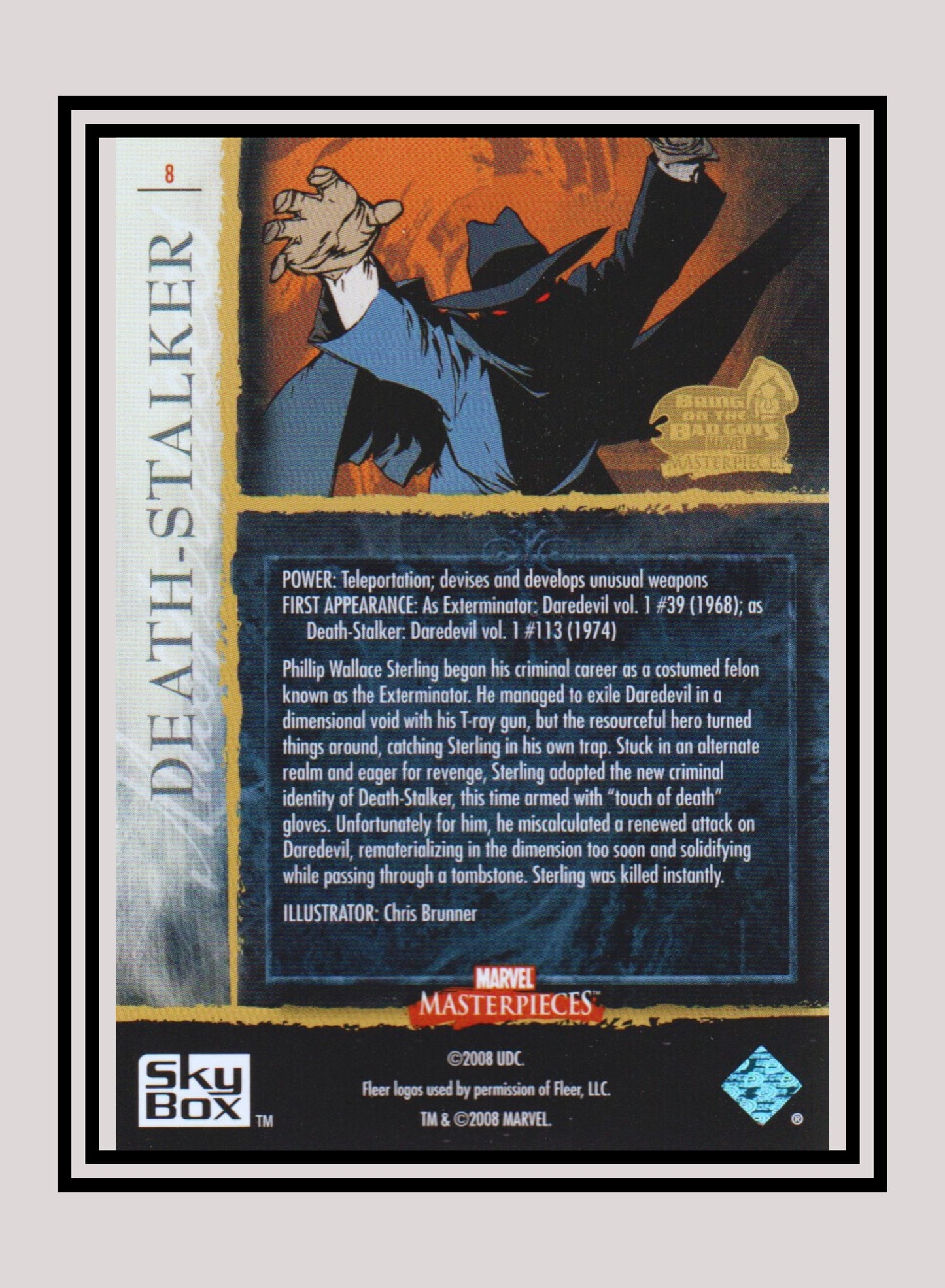 Marvel! 1x Death-Stalker - Base (#08 - 2008 Upper Deck Marvel Masterpieces Series 3)