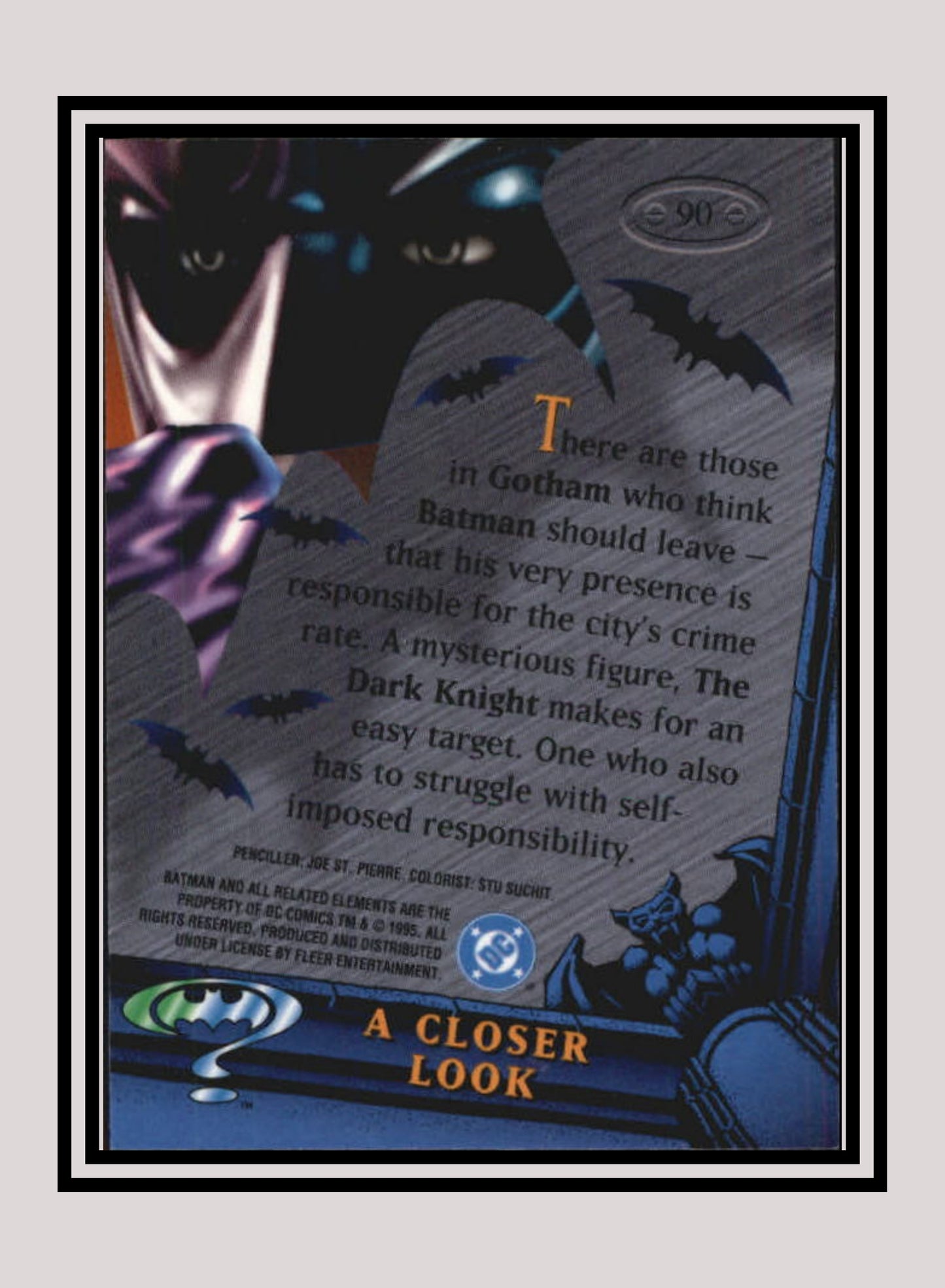 DC! 1x A Closer Look - Base Metal (#090 - 1995 Fleer Batman Forever Metal)