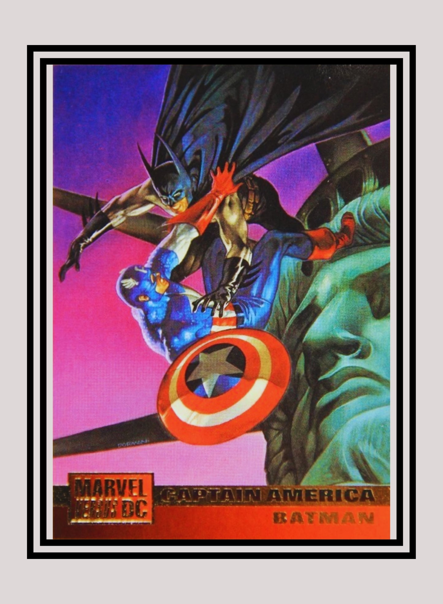 Marvel! 1x Captain America / Batman - Base (#091 - 1995 Fleer DC vs. Marvel Comics)