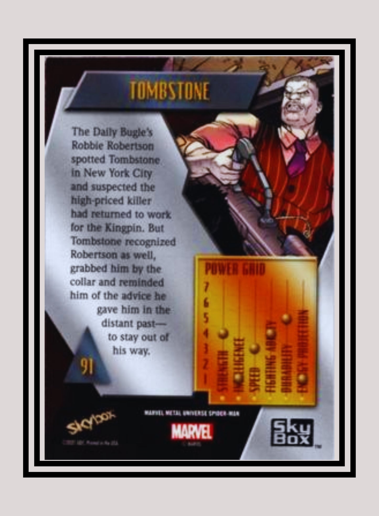 Marvel! 1x Tombstone - Base Low Series (#091 - 2021 Upper Deck Spiderman Metal Universe)