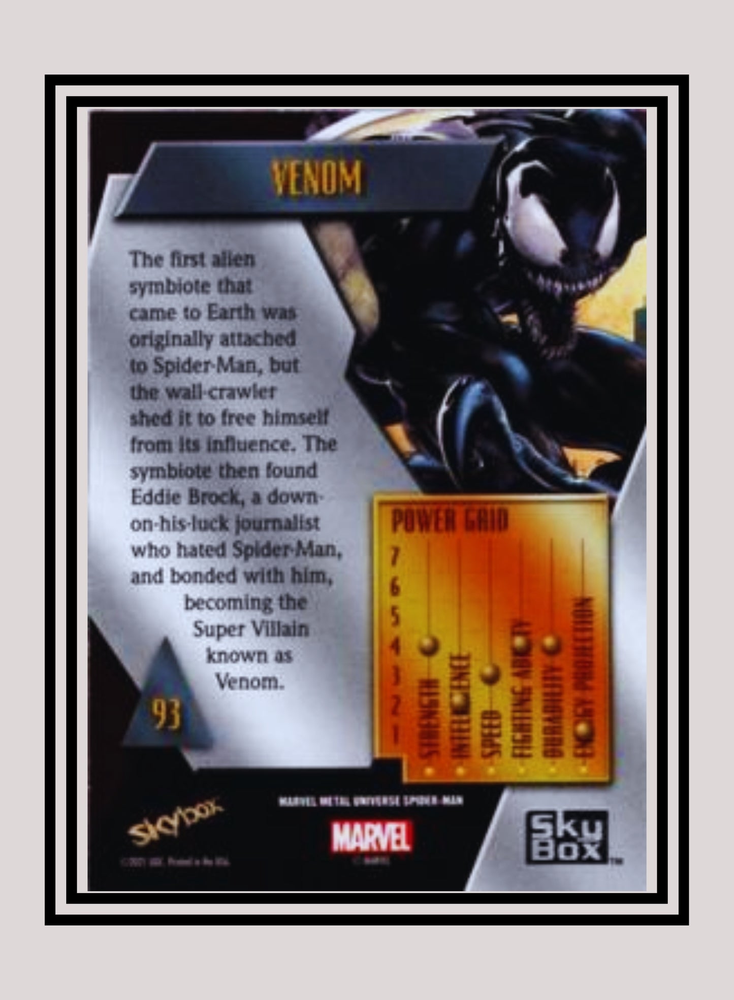 Marvel! 1x Venom - Base Low Series (#093 - 2021 Upper Deck Spiderman Metal Universe)