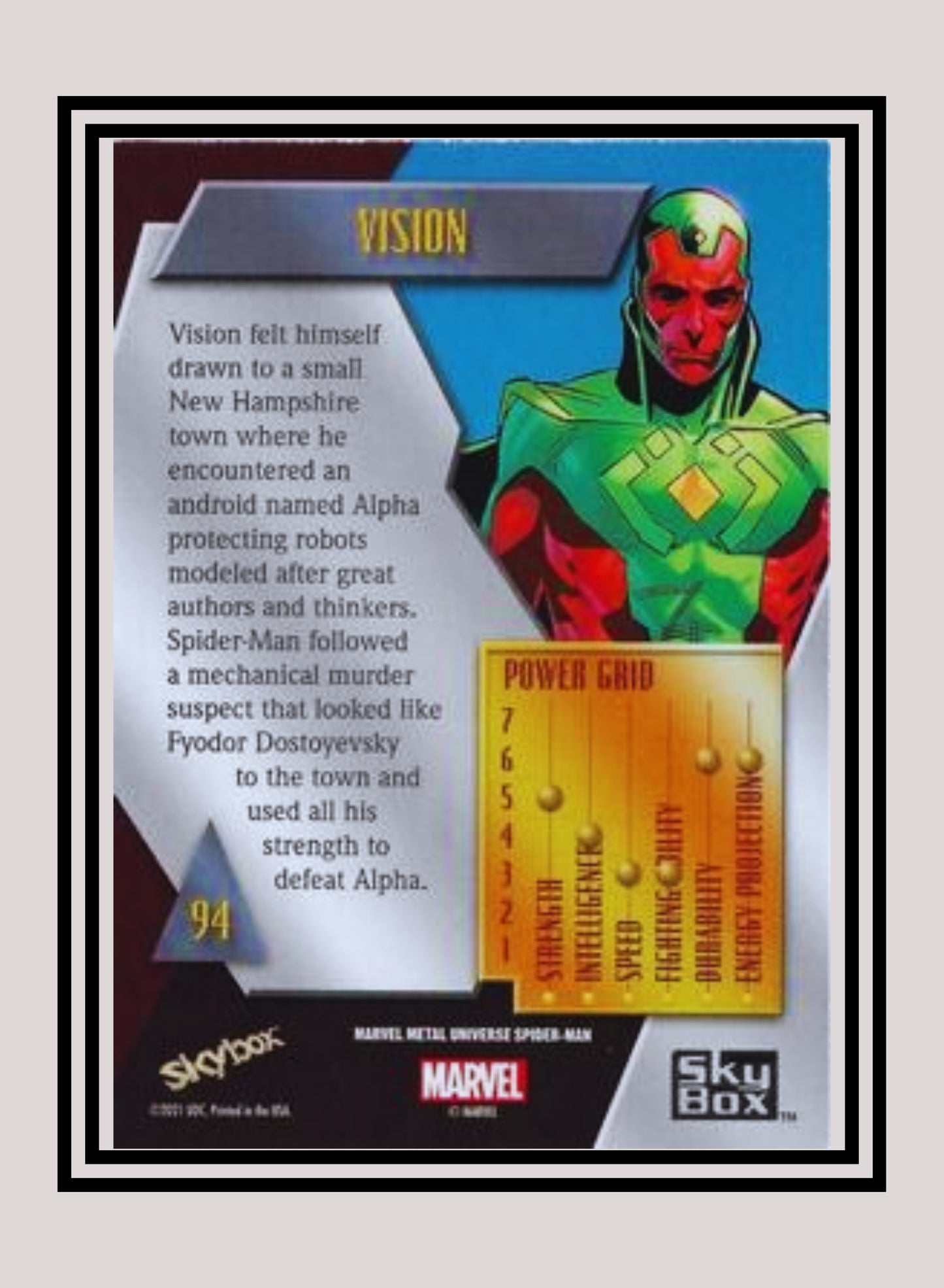 Marvel! 1x Vision - Base Low Series (#094 - 2021 Upper Deck Spiderman Metal Universe)