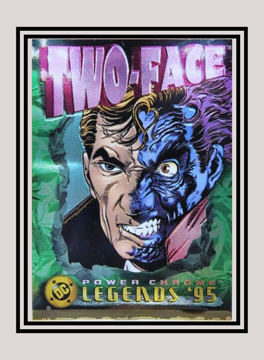 DC! 1x Two-Face - Power Chrome (#095 - 1995 SkyBox DC Power Chrome Legends)