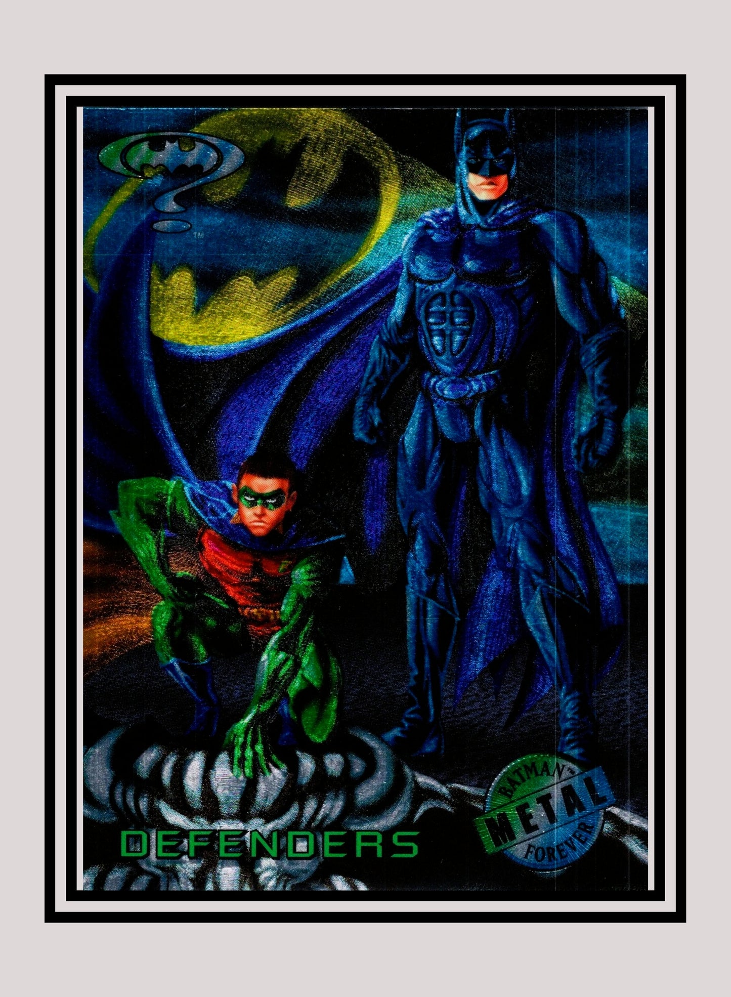 DC! 1x Defenders - Base Metal (#095 - 1995 Fleer Batman Forever Metal)