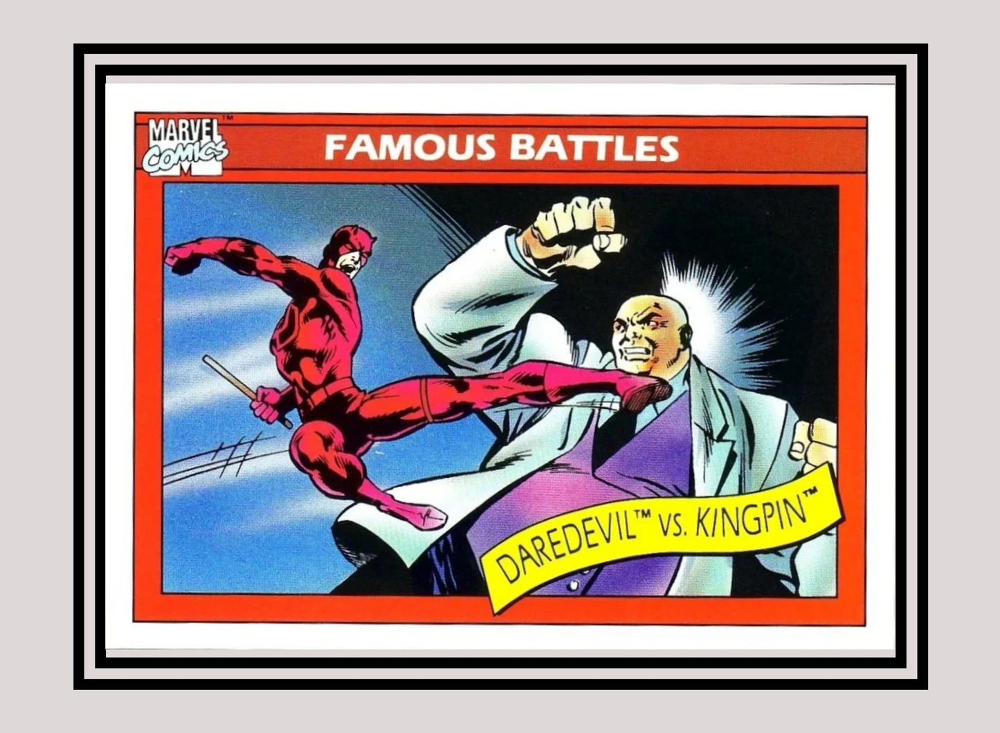 Marvel! 1x Daredevil vs. Kingpin - Base (#095 - 1990 Impel Marvel Universe Series I)