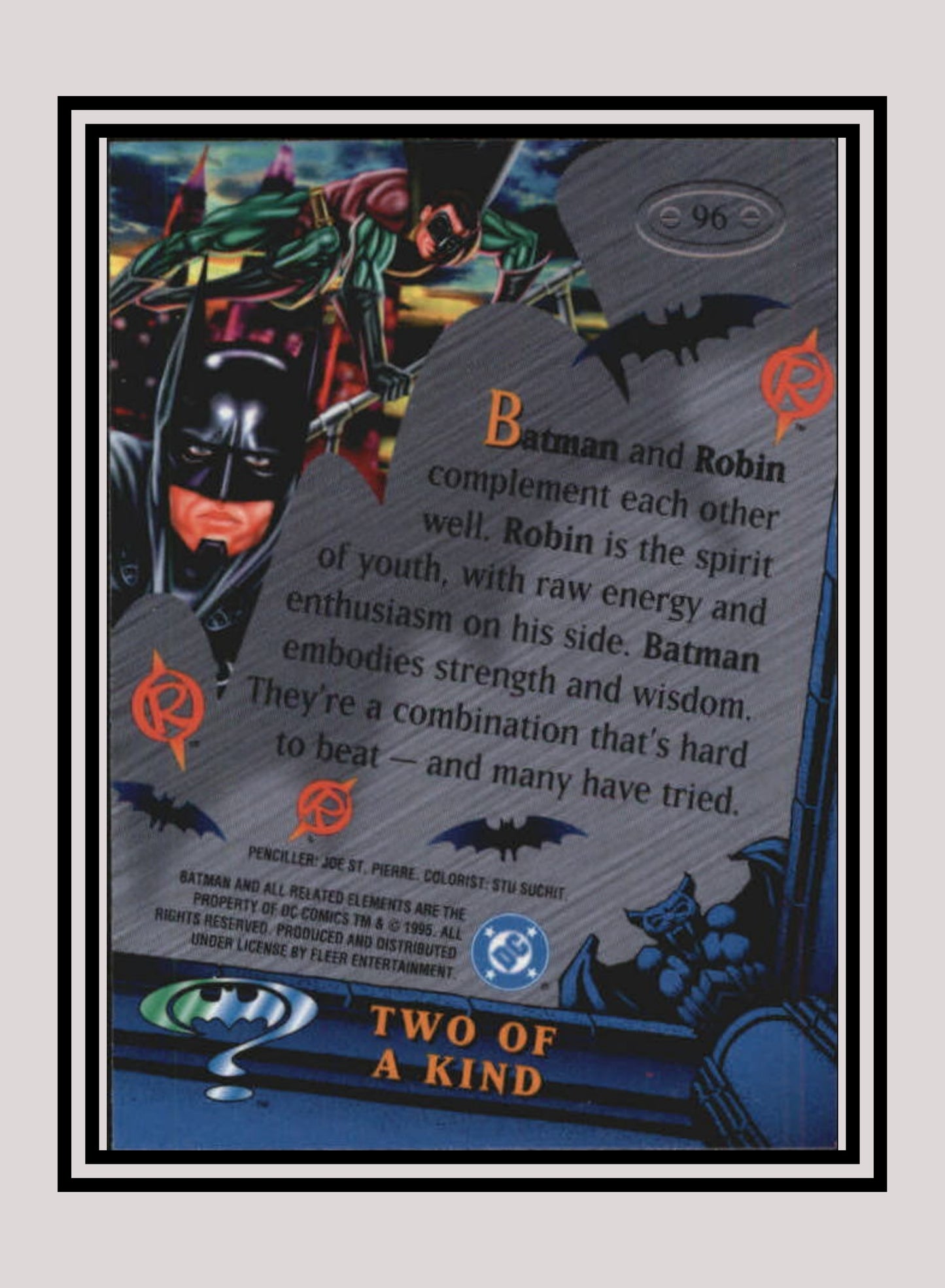 DC! 1x Two of a Kind - Base Metal (#096 - 1995 Fleer Batman Forever Metal)