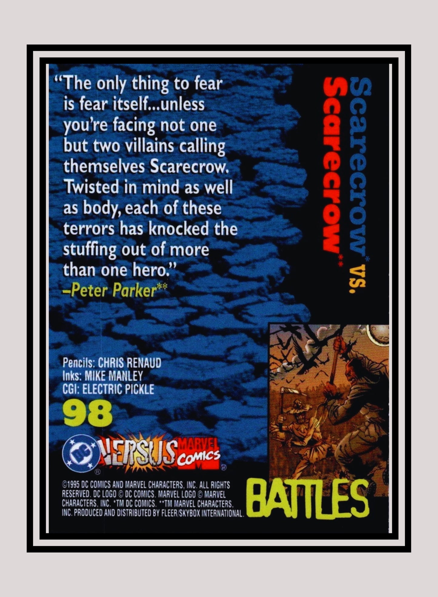 Marvel! 1x Scarecrow vs. Scarecrow - Base (#098 - 1995 Fleer DC vs. Marvel Comics)