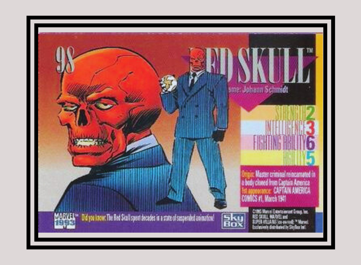 Marvel! 1x Red Skull - Base (#098 - 1993 Skybox Marvel Universe Series 4)