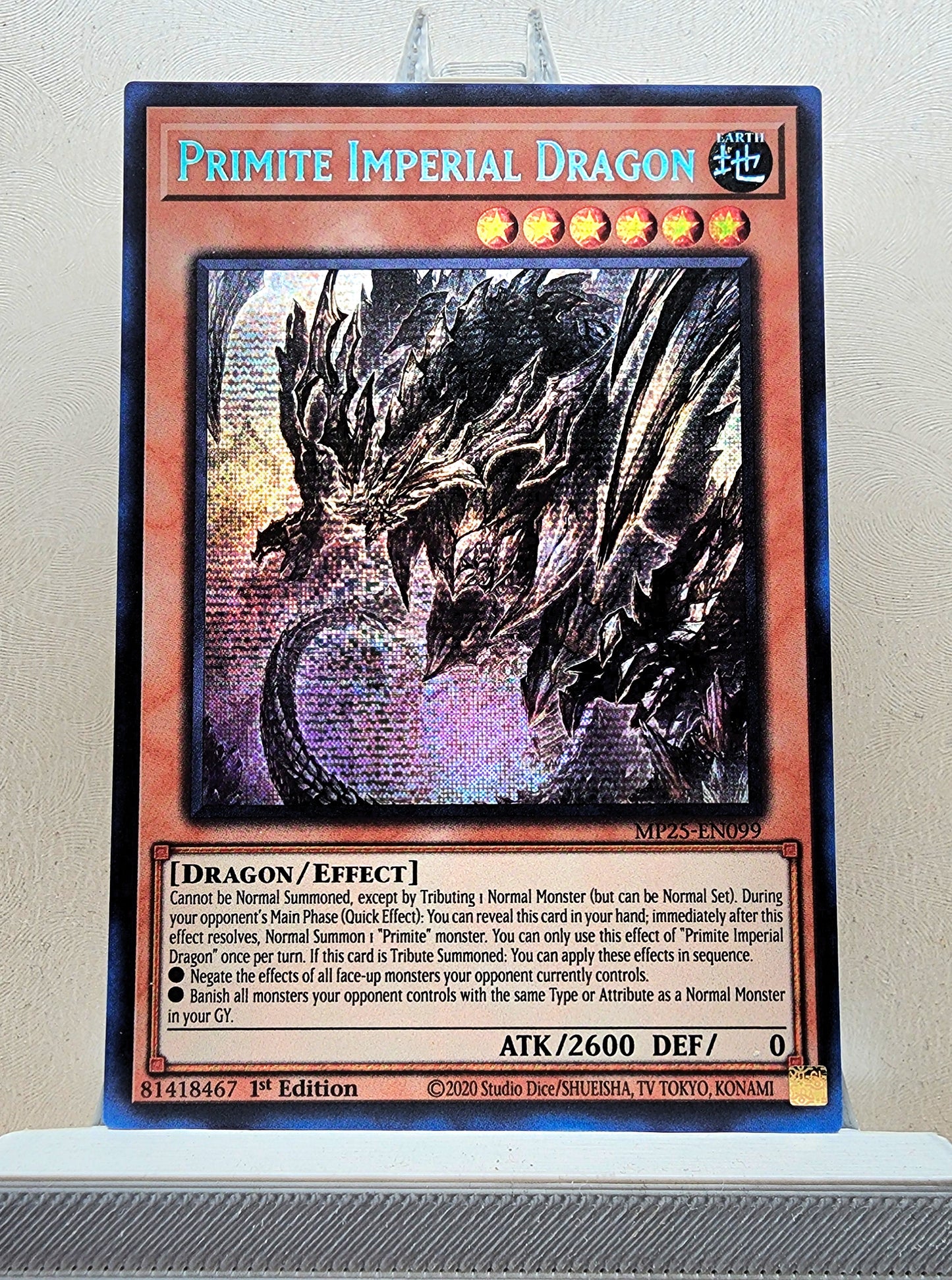 Yugioh! 1x Primite Imperial Dragon (MP25 - Prismatic Secret Rare) 1st Edition