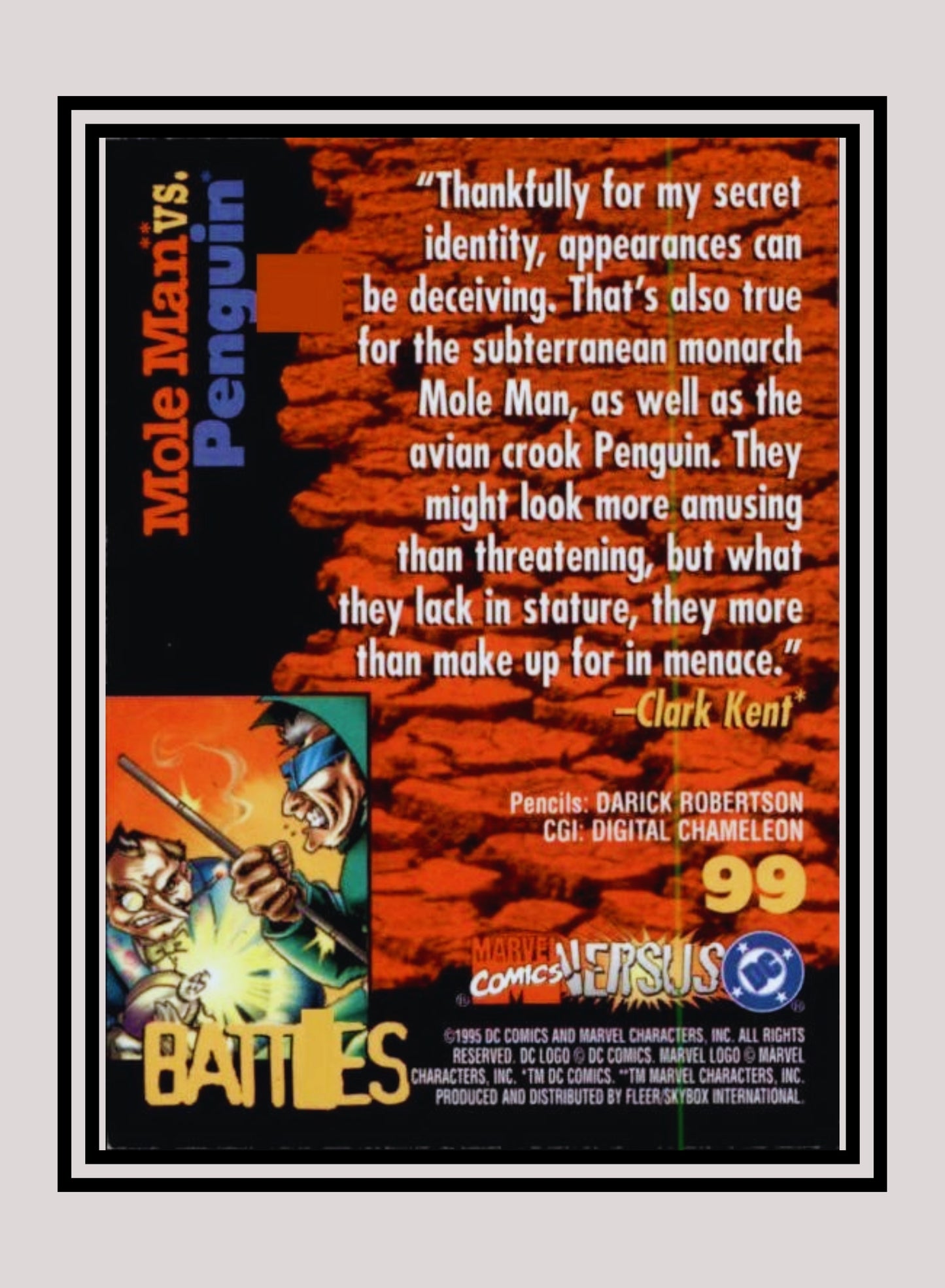 Marvel! 1x Mole Man vs. Penguin - Base (#099 - 1995 Fleer DC vs. Marvel Comics)